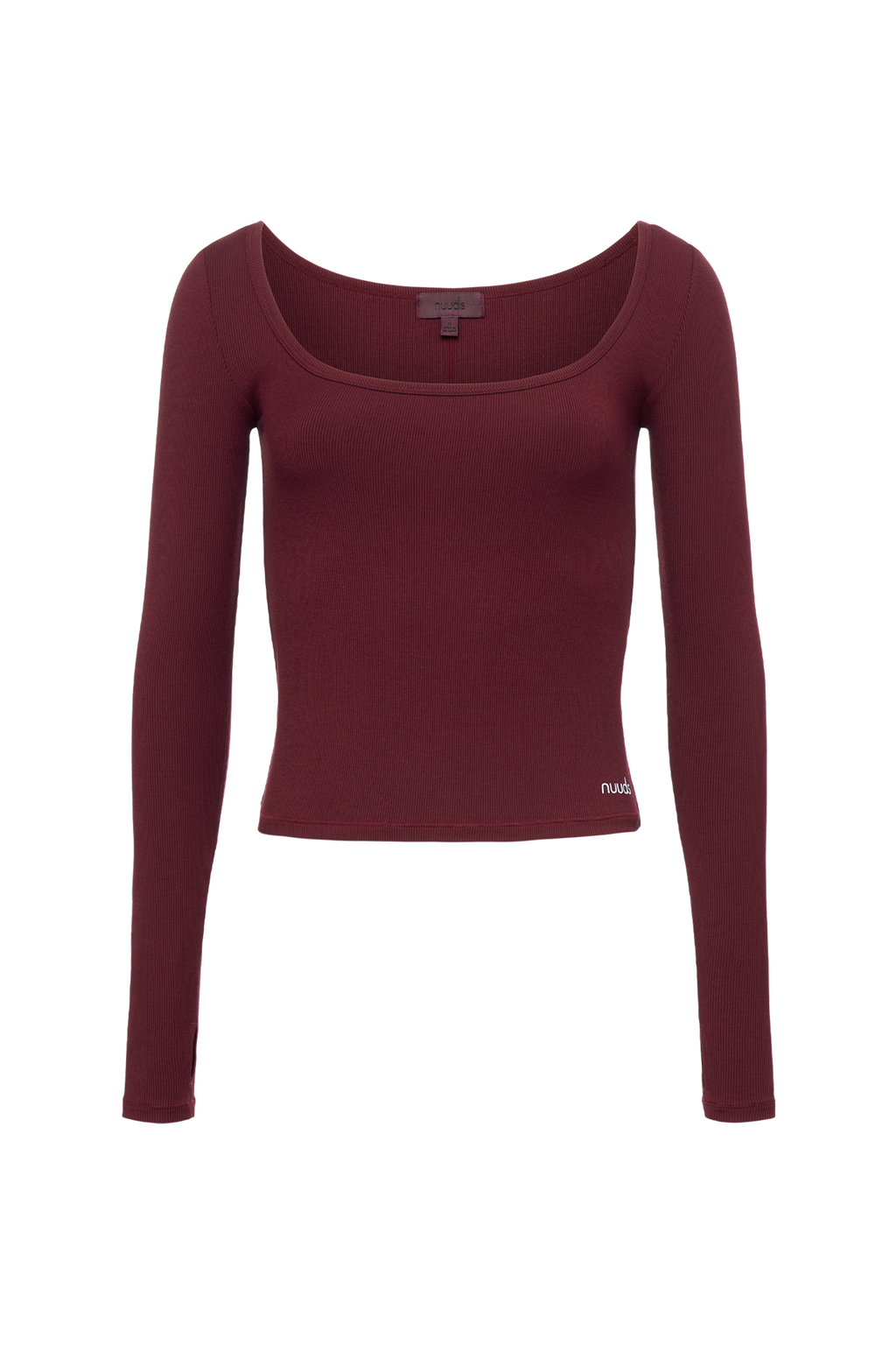 Sporty Rib Portrait Long Sleeve Top