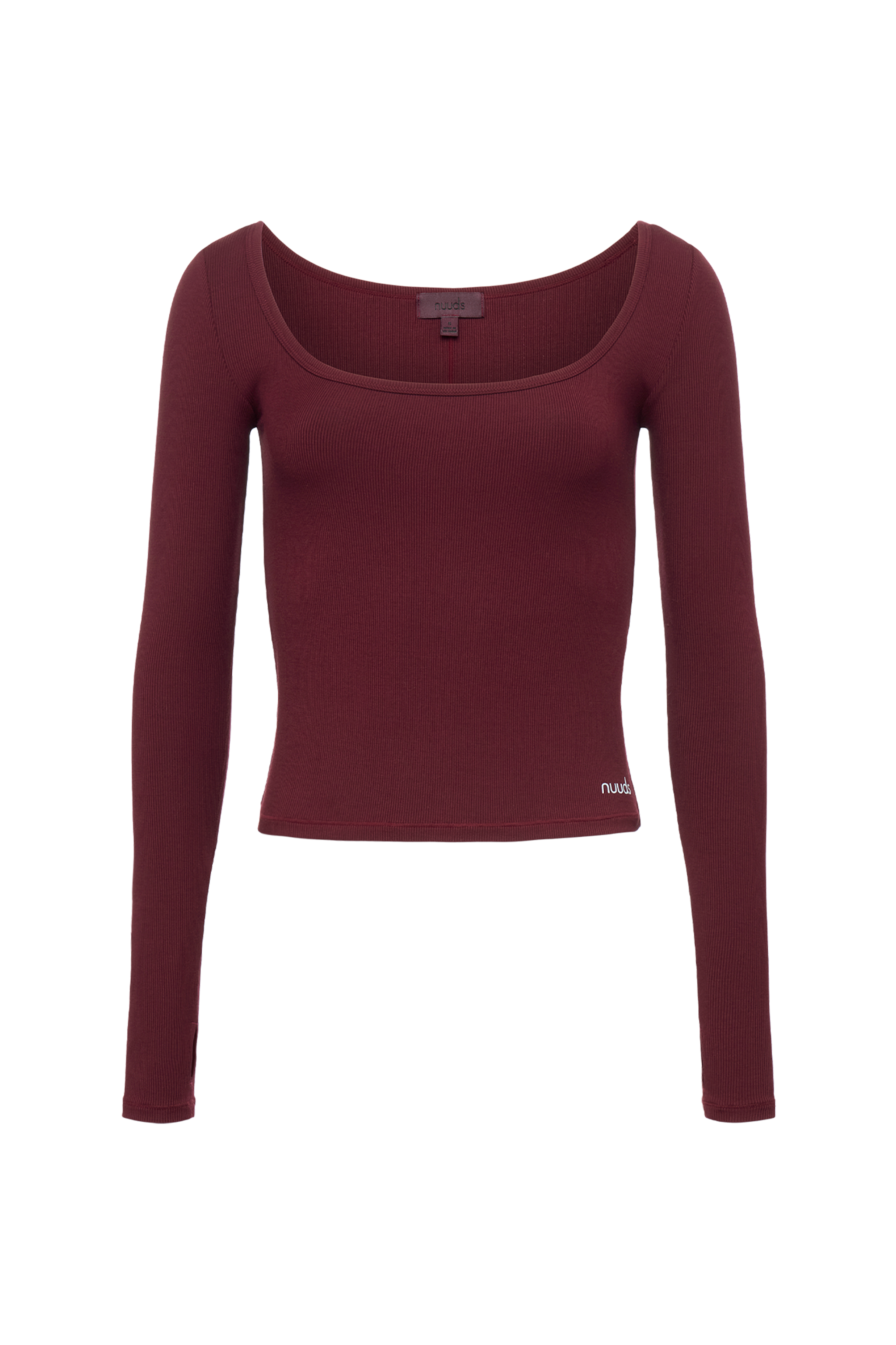 Sporty Rib Portrait Long Sleeve Top