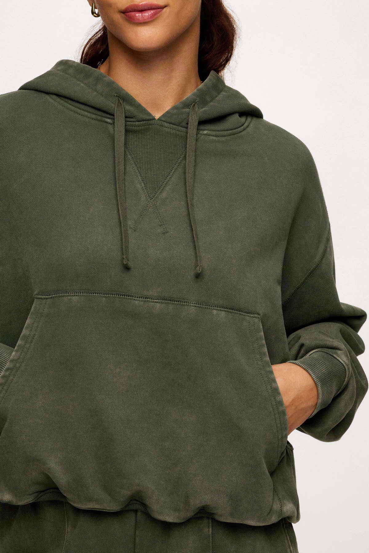 Color:Darkest Olive | nuuds vintage hoodie women - women’s relaxed fit fleece hoodie