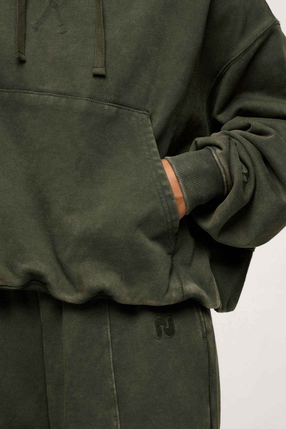 Color:Darkest Olive | nuuds vintage hoodie women - women’s relaxed fit fleece hoodie