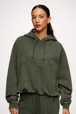 トップス efu VINTAGE SHORT HOODIE Vintage Washed Hoodie | Relaxed Fleece | Nuuds