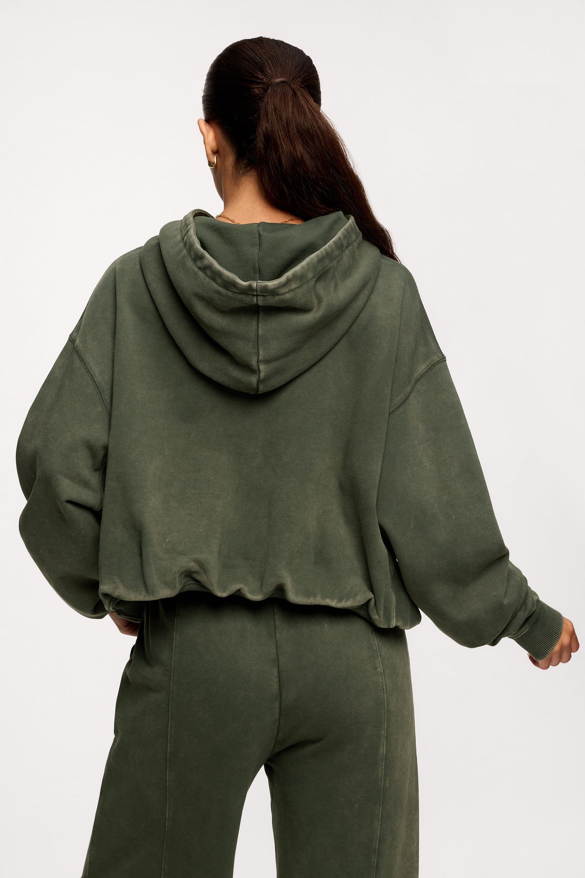 Color:Darkest Olive | nuuds vintage hoodie women - women’s relaxed fit fleece hoodie