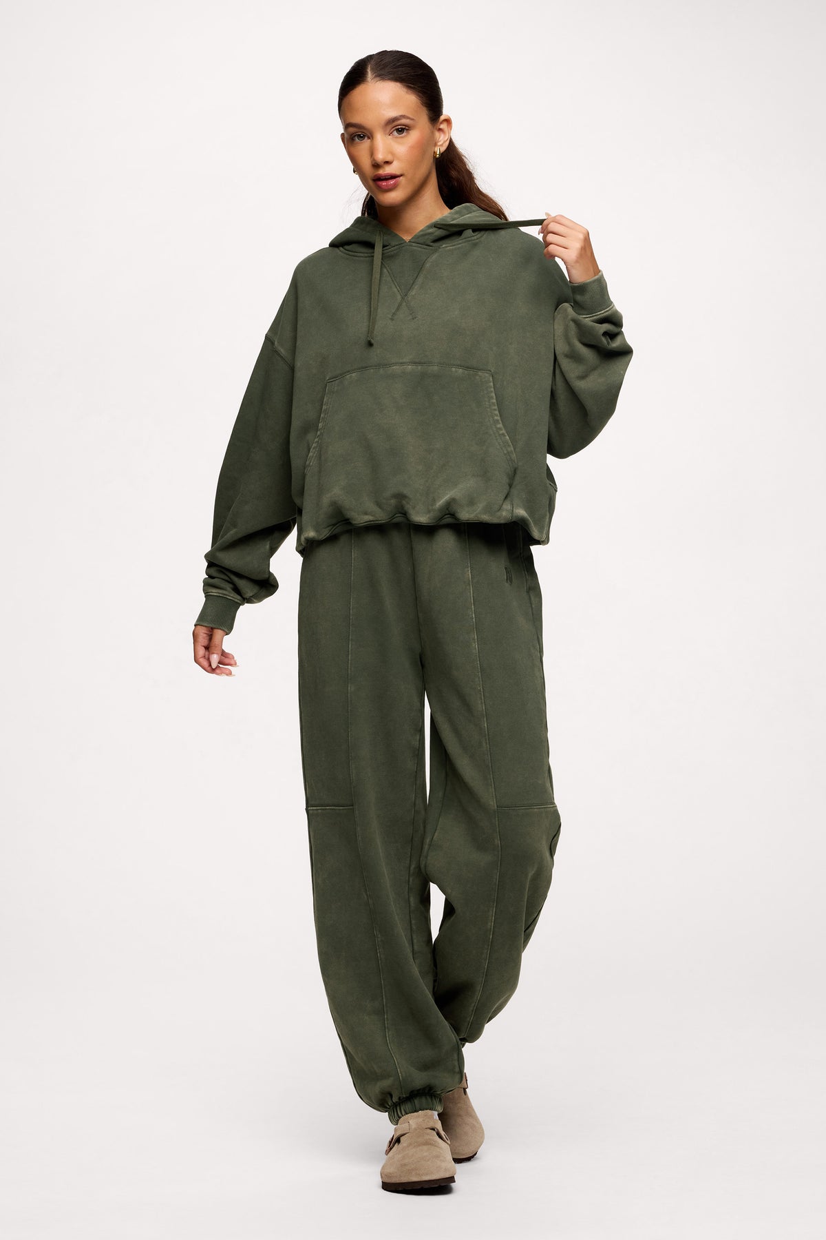 Color:Darkest Olive | nuuds vintage hoodie women - women’s relaxed fit fleece hoodie
