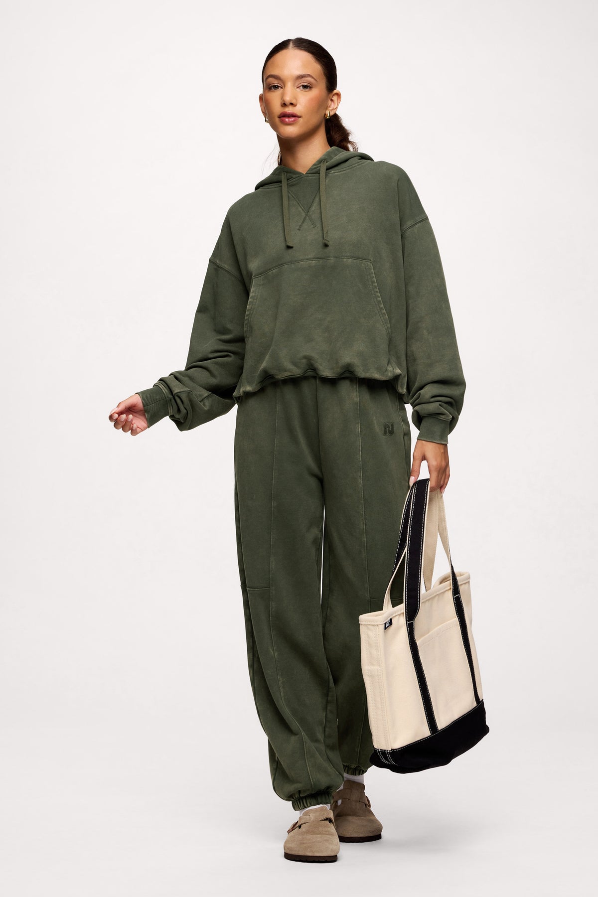 Color:Darkest Olive | nuuds vintage hoodie women - women’s relaxed fit fleece hoodie