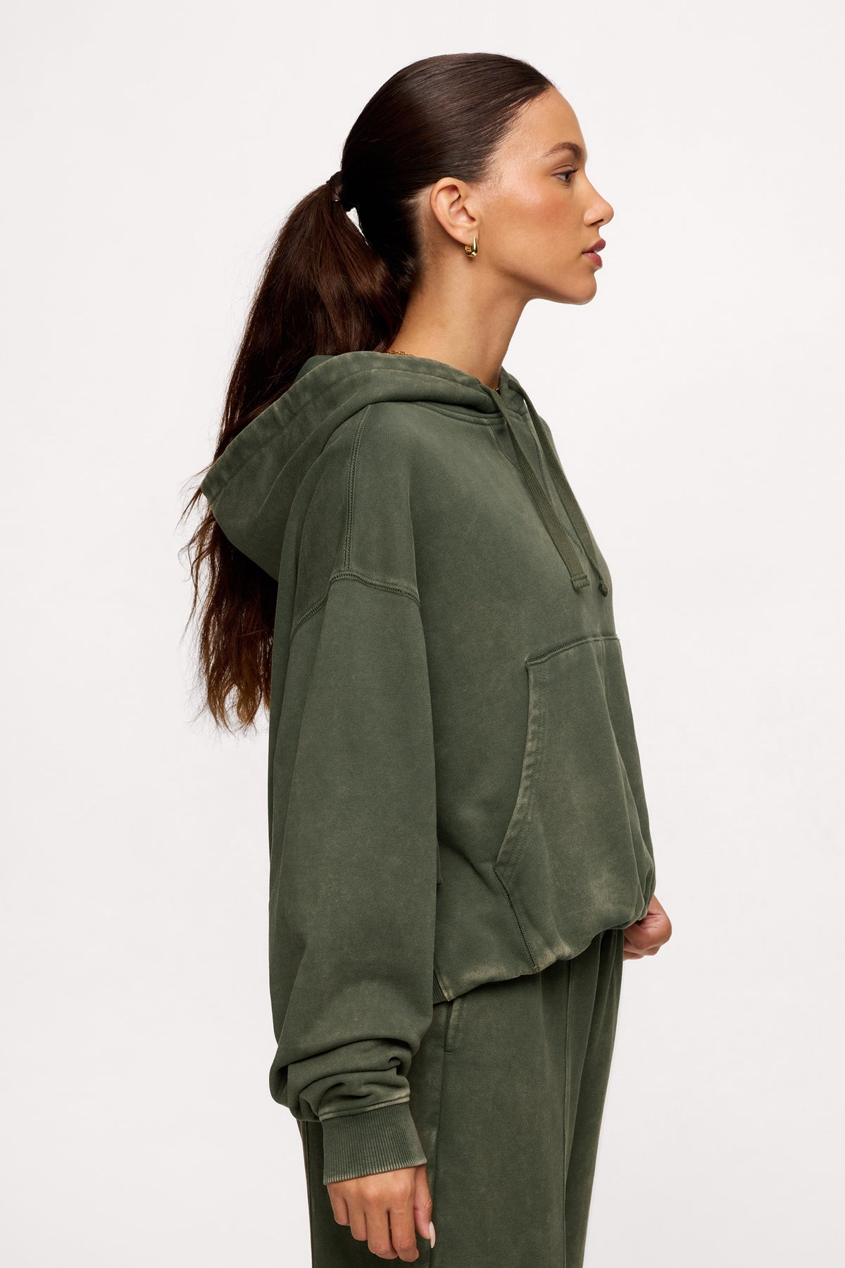 Color:Darkest Olive | nuuds vintage hoodie women - women’s relaxed fit fleece hoodie