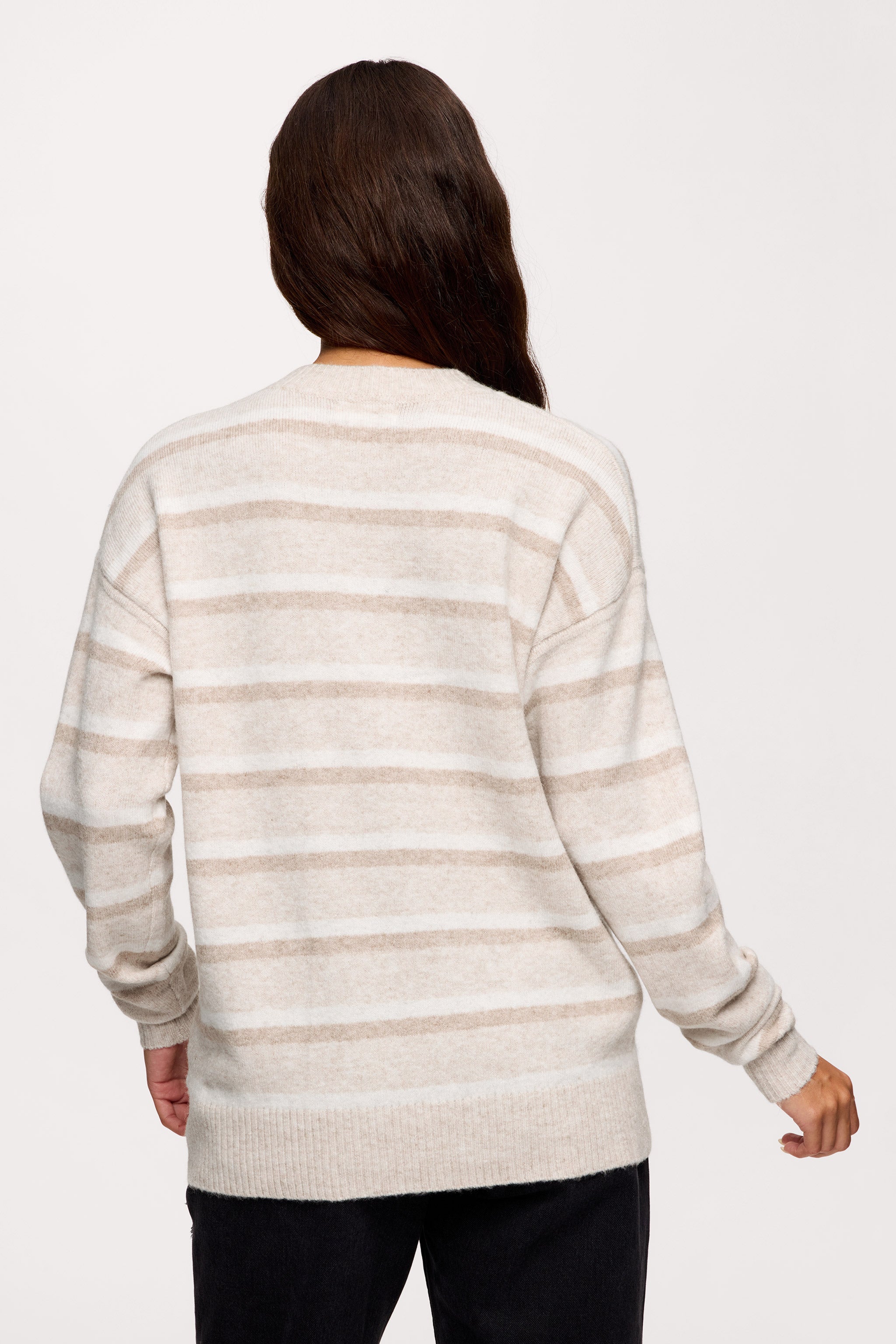 Cozy Knit Stripe Sweater | Oat Stripe