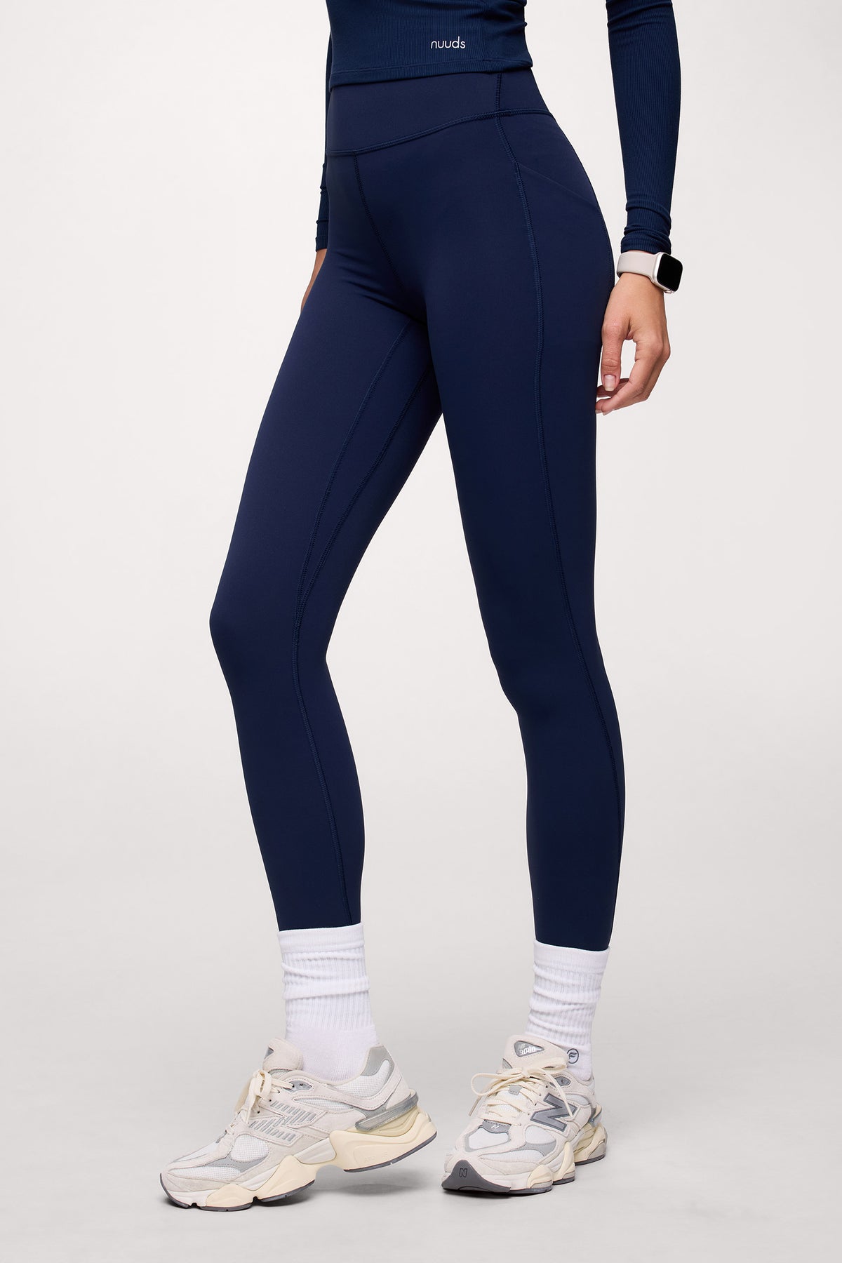 Color:Navy | nuuds leggings for women high-waisted - women’s spandex leggings with pockets