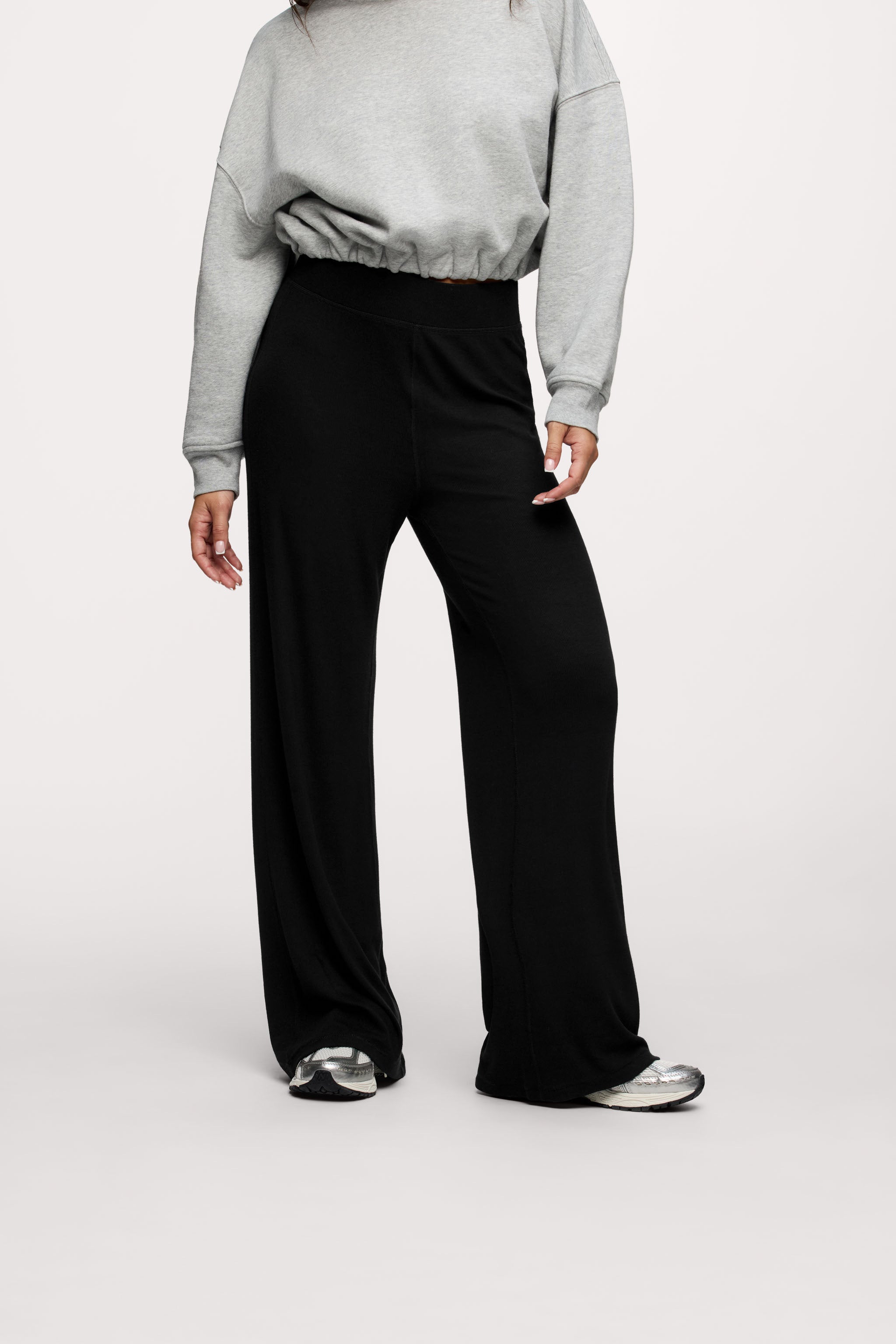 nuuds casual pants for women wide leg - women’s slinky rib wide leg pants