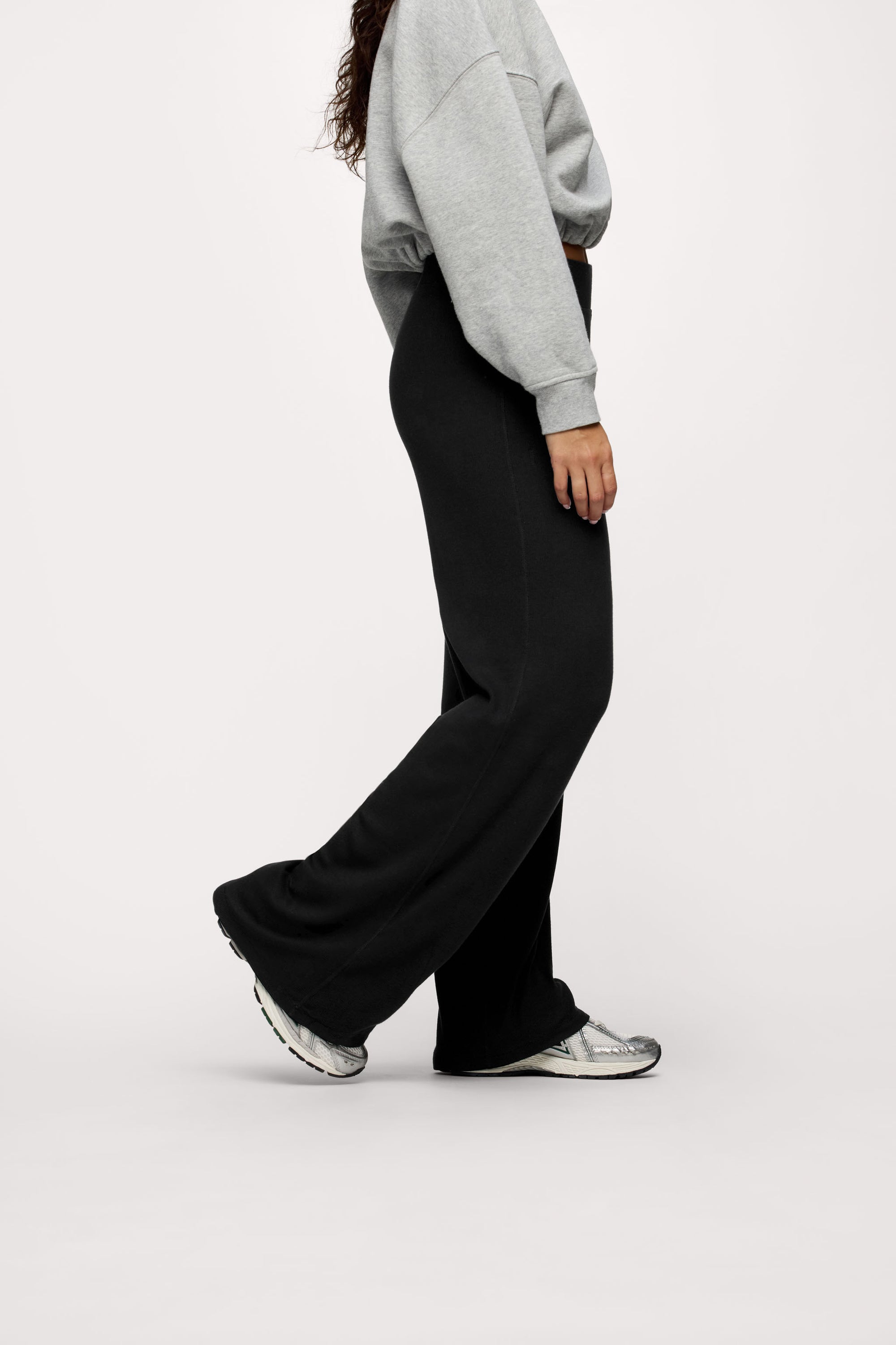 nuuds casual pants for women wide leg - women’s slinky rib wide leg pants