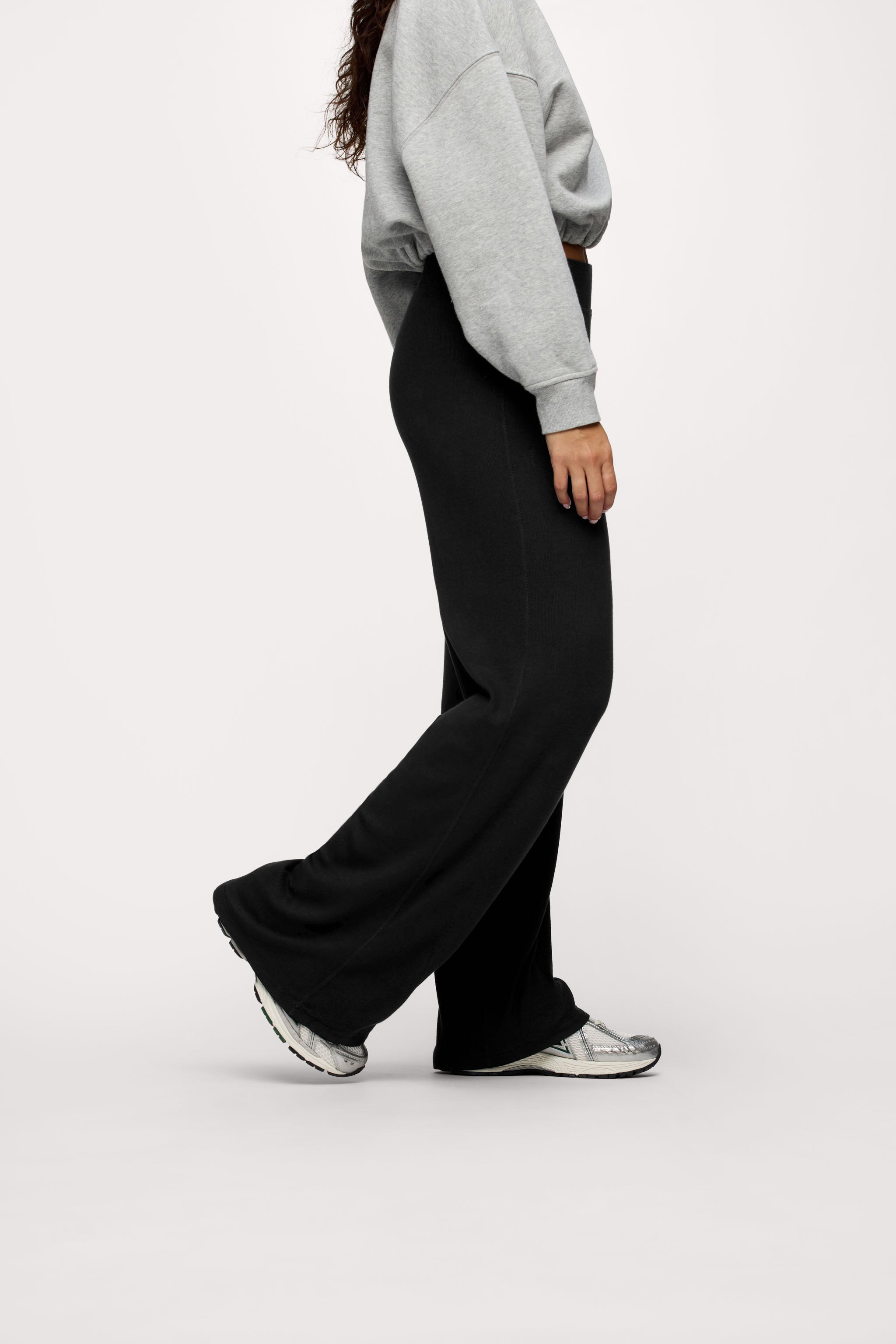 nuuds casual pants for women wide leg - women’s slinky rib wide leg pants