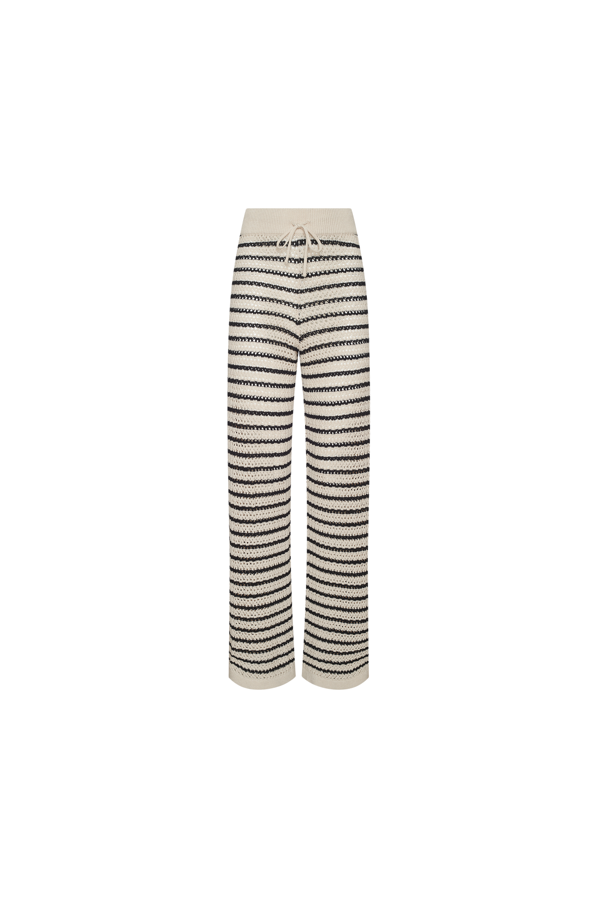 Color:Bone Stripe | Cotton Crochet Sweater Pant