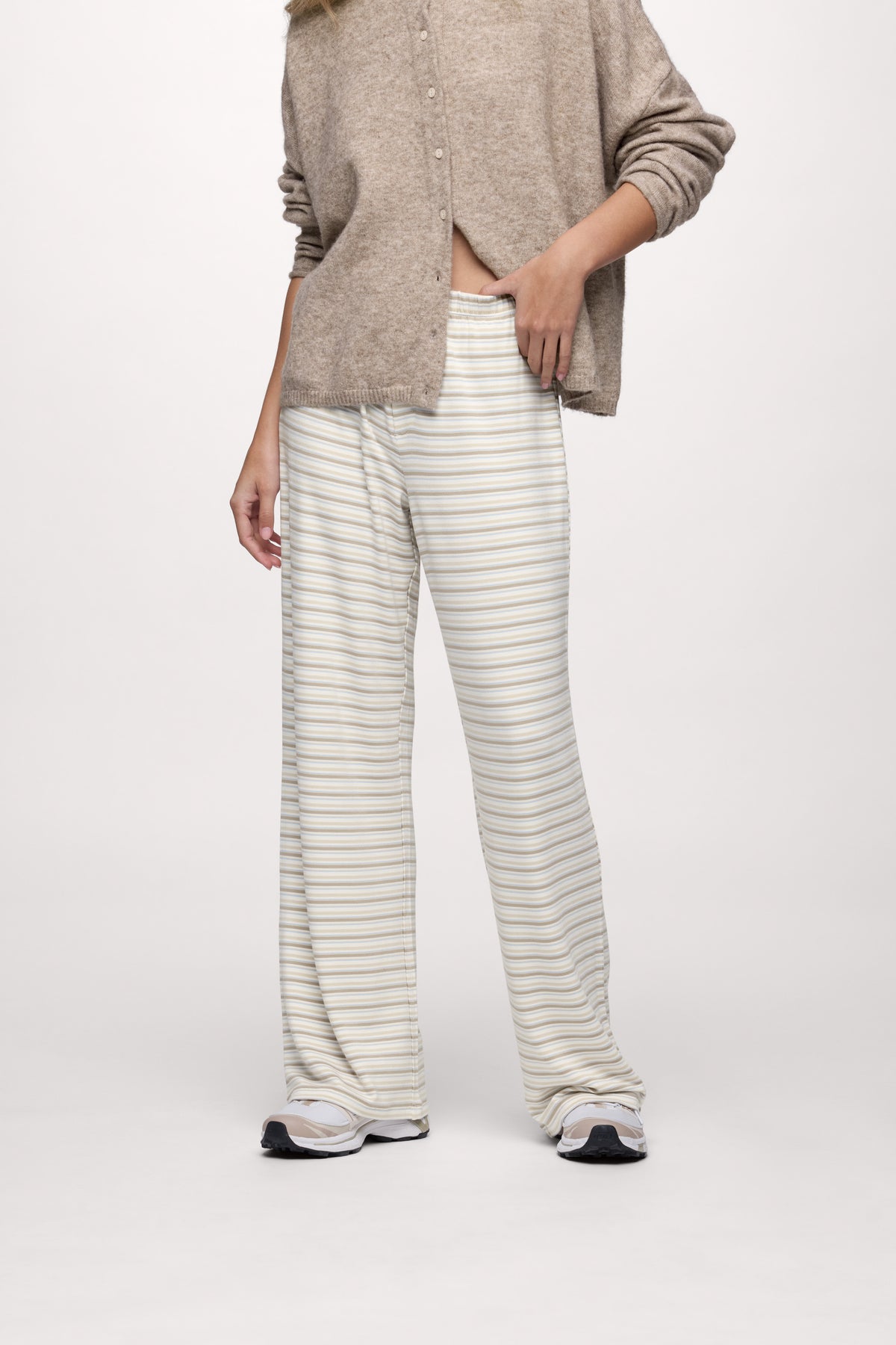 Color:Cocoa Sky Stripe | Boyfriend Stripe Pant