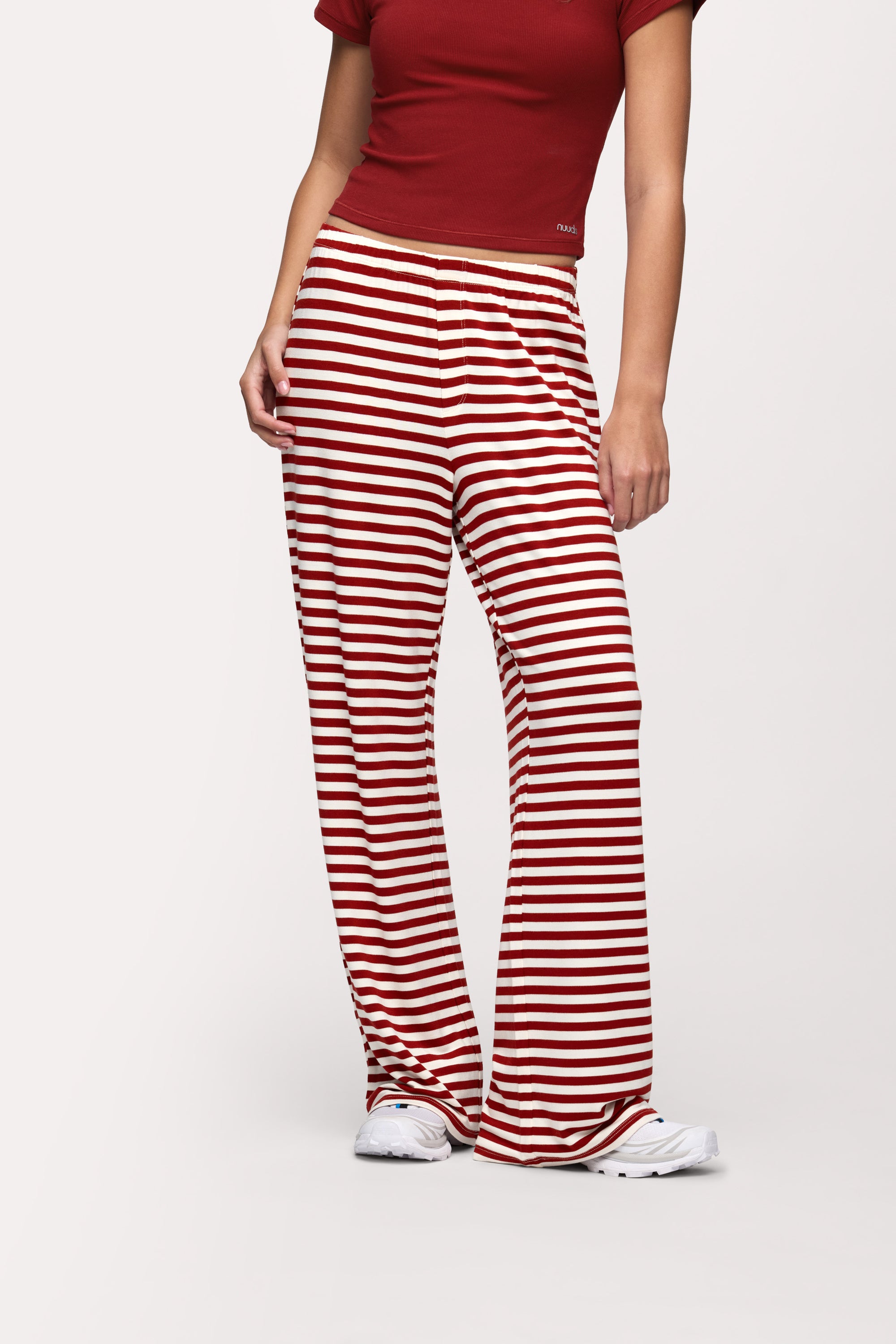 Boyfriend Stripe Pant | Scarlet White Stripe