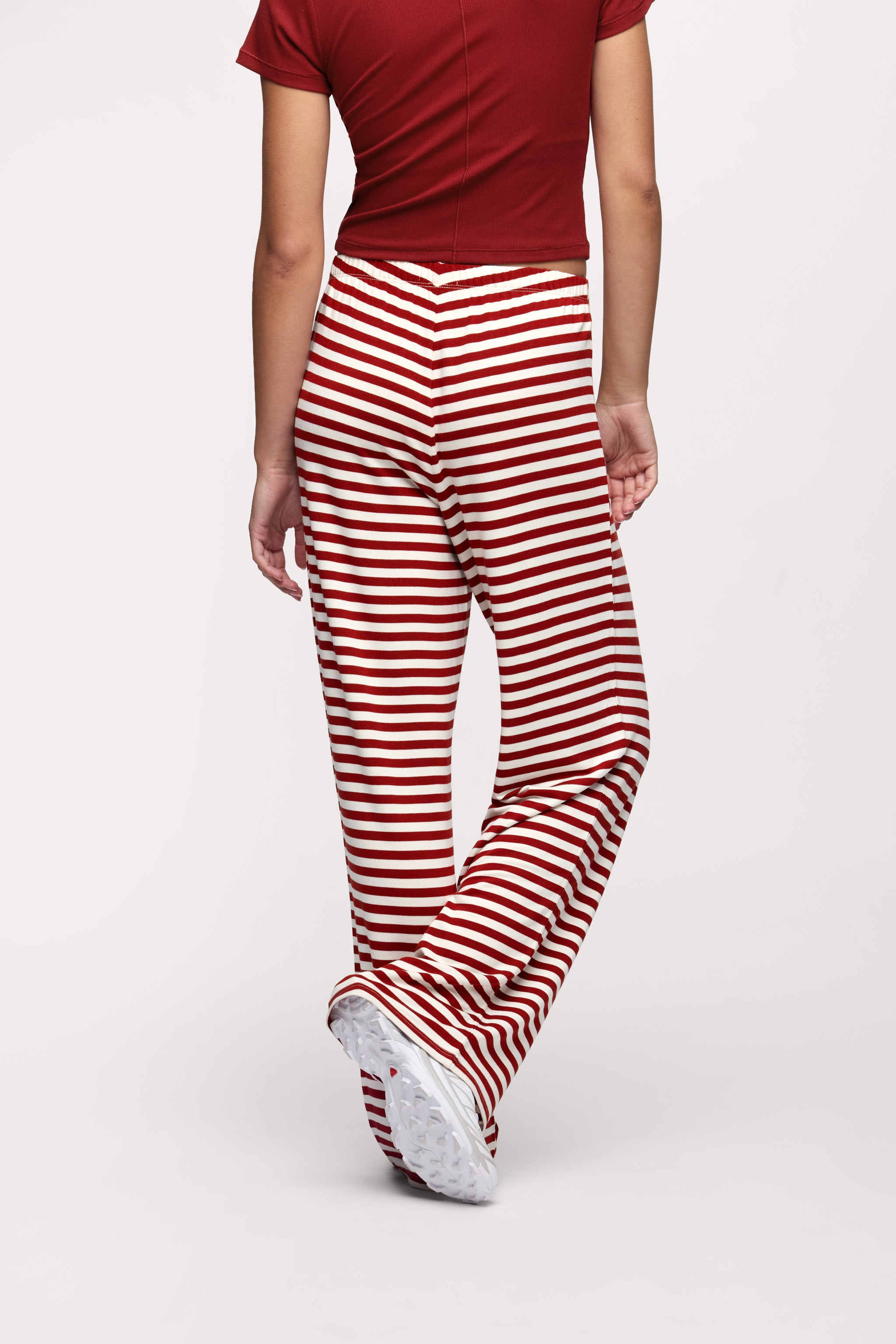 Boyfriend Stripe Pant | Scarlet White Stripe
