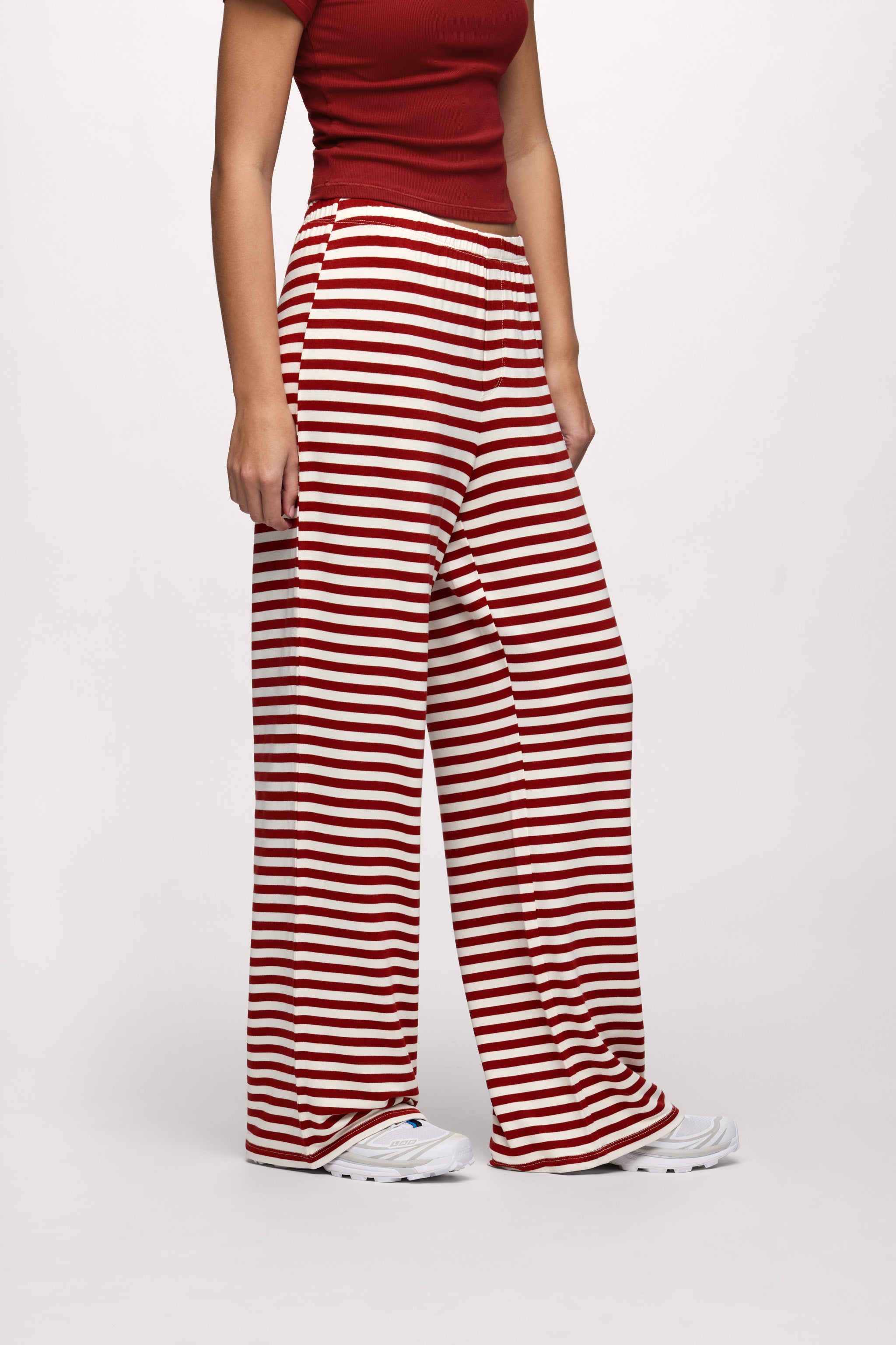 Boyfriend Stripe Pant | Scarlet White Stripe