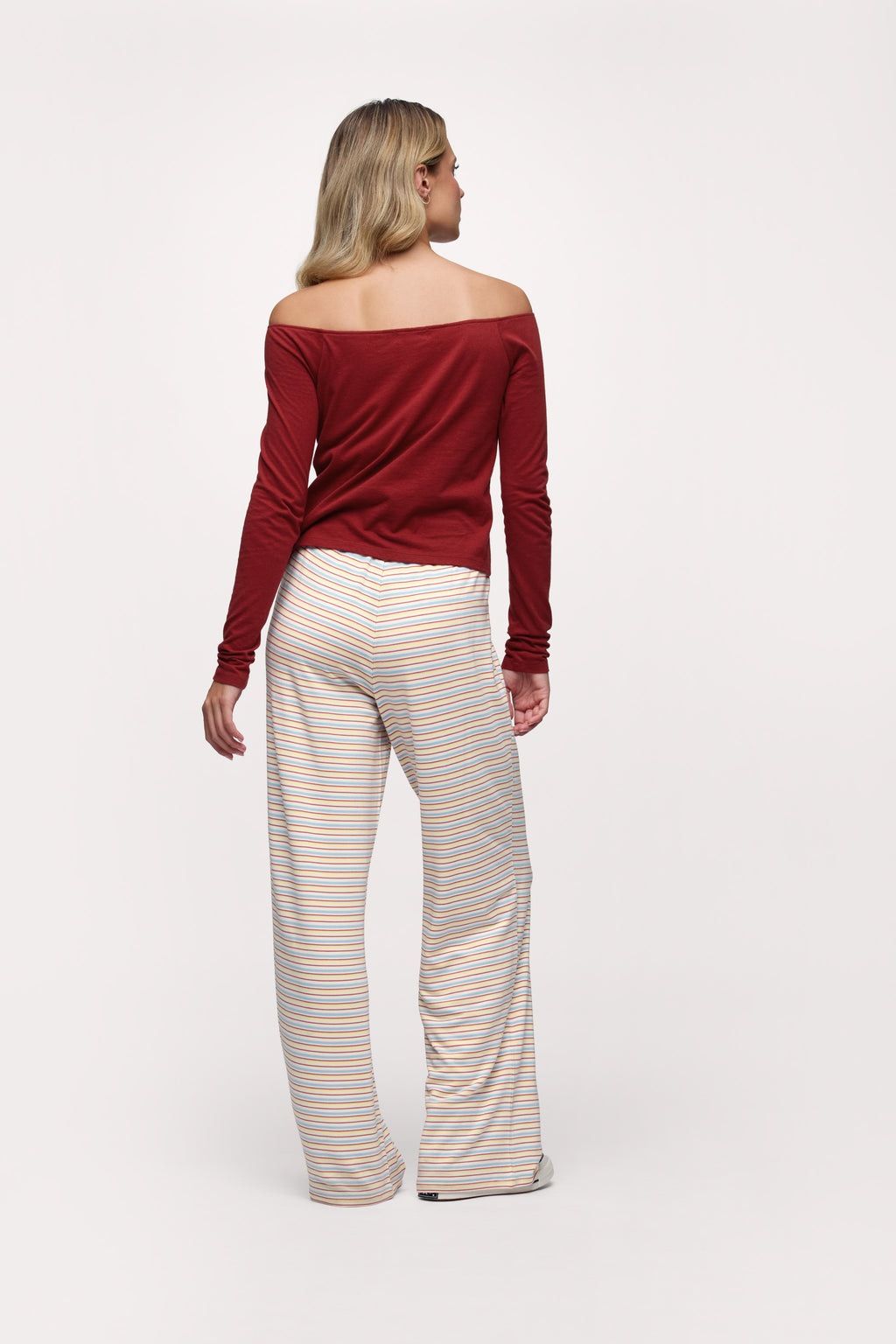 Boyfriend Stripe Pant | Sky Lemon Stripe