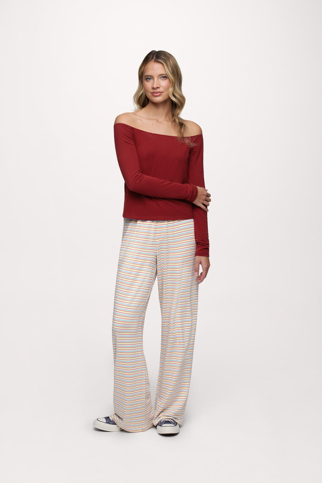 Boyfriend Stripe Pant | Sky Lemon Stripe