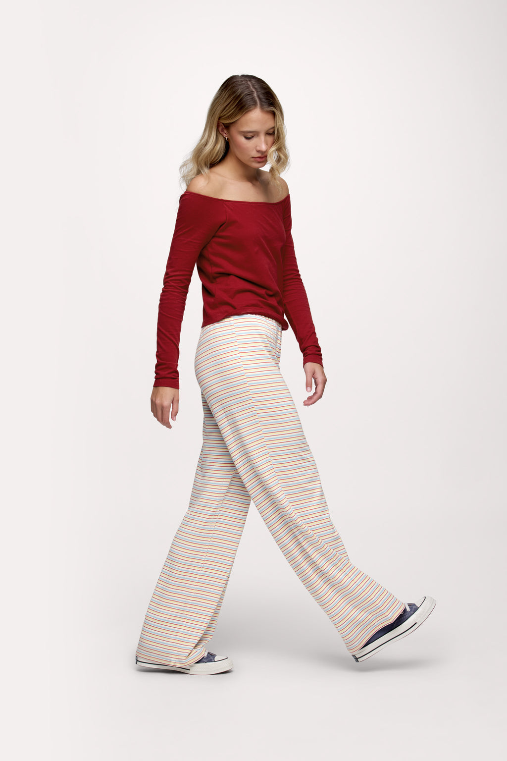 Boyfriend Stripe Pant | Sky Lemon Stripe