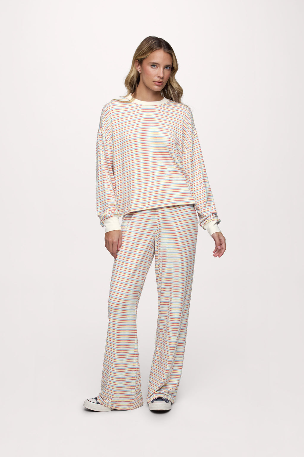 Boyfriend Stripe Pant | Sky Lemon Stripe