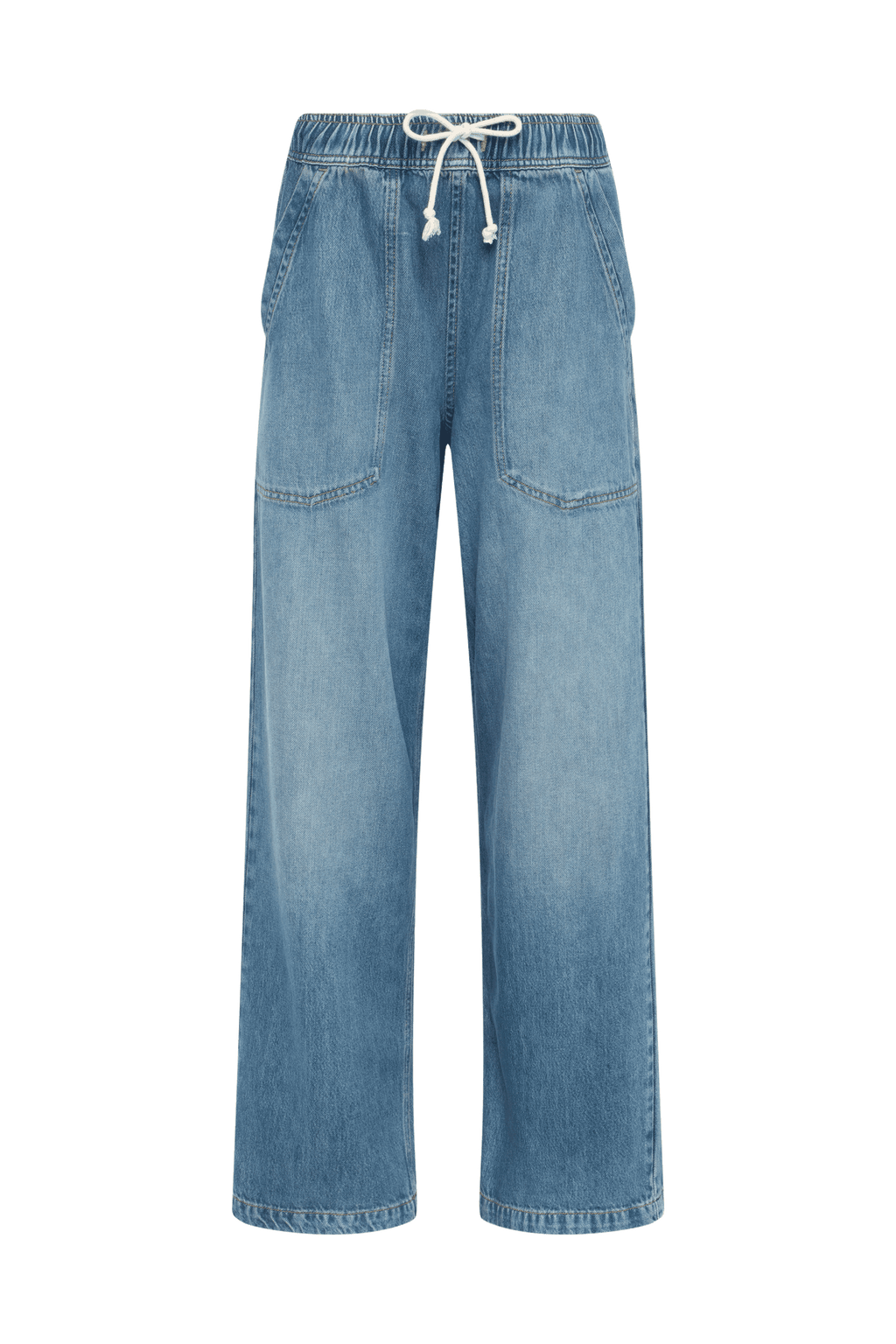 nuuds pull on jeans womens wide leg pants casual denim bottoms