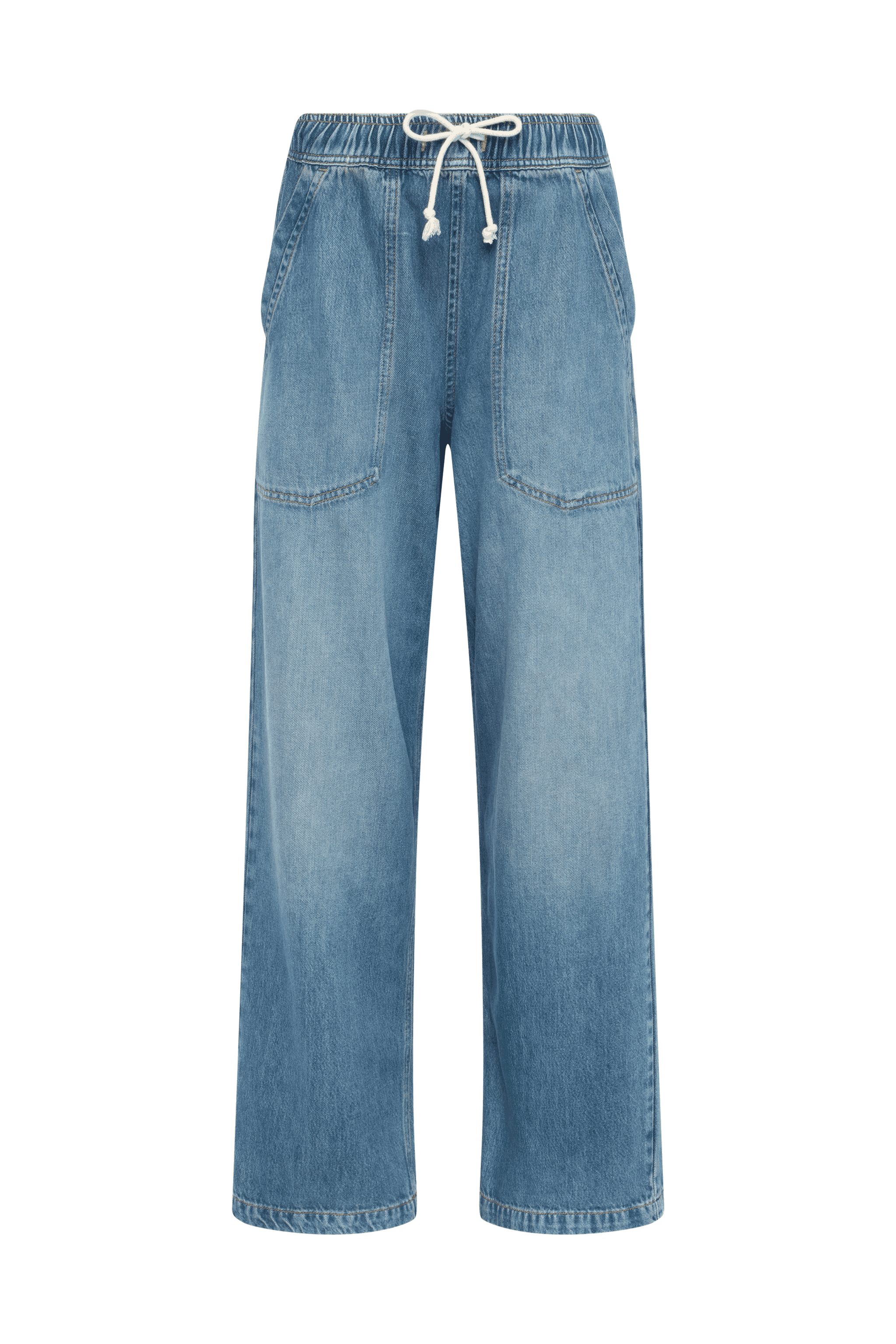 nuuds pull on jeans womens wide leg pants casual denim bottoms