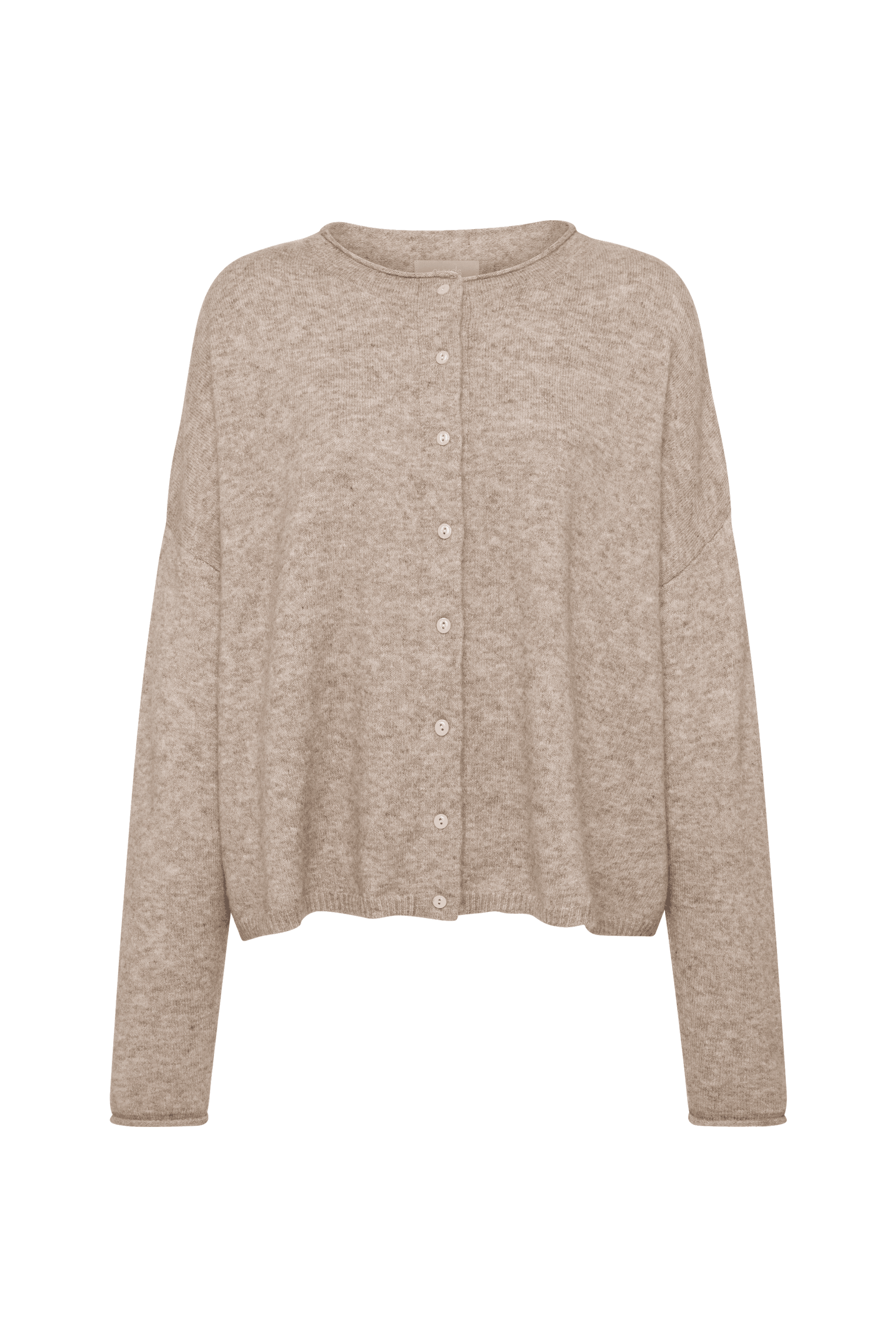 Cozy Knit Boxy Cardigan | Heather Cocoa