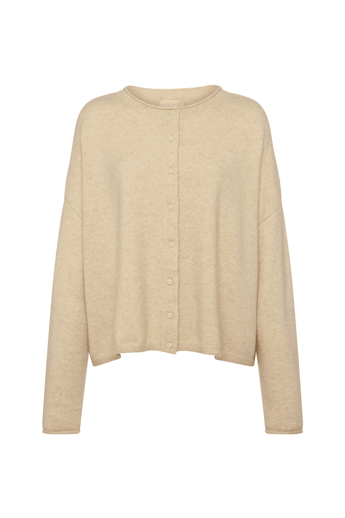 Color:Heather Oat | Cozy Knit Boxy Cardigan