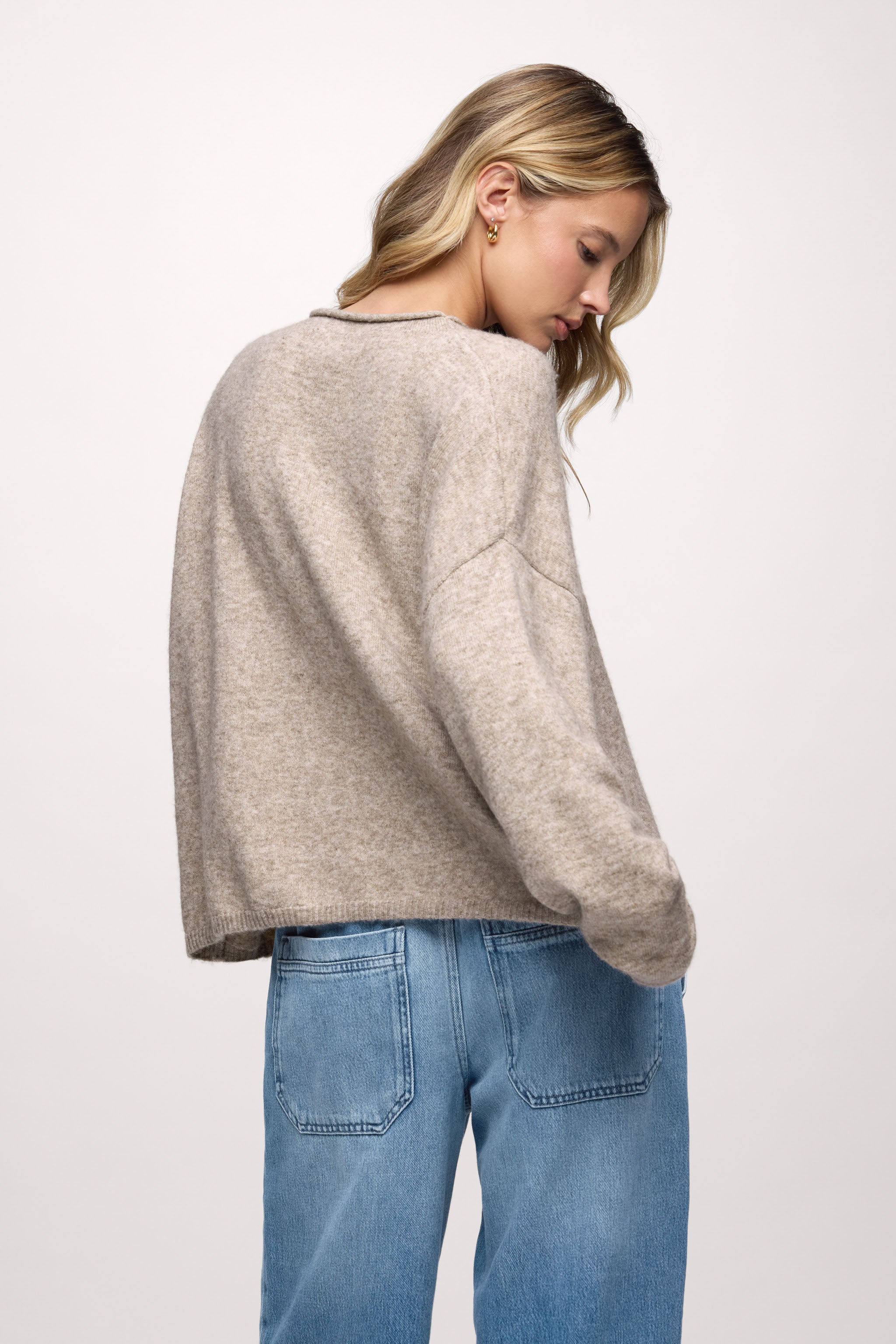 Cozy Knit Boxy Cardigan | Heather Cocoa