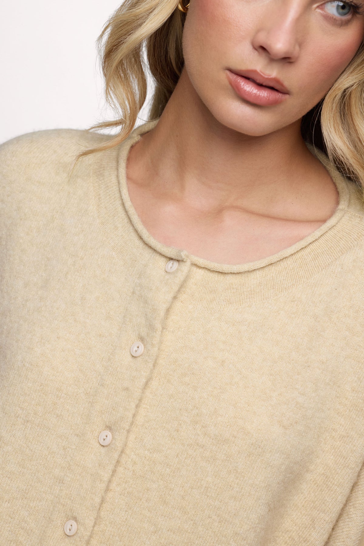 Color:Heather Oat | Cozy Knit Boxy Cardigan