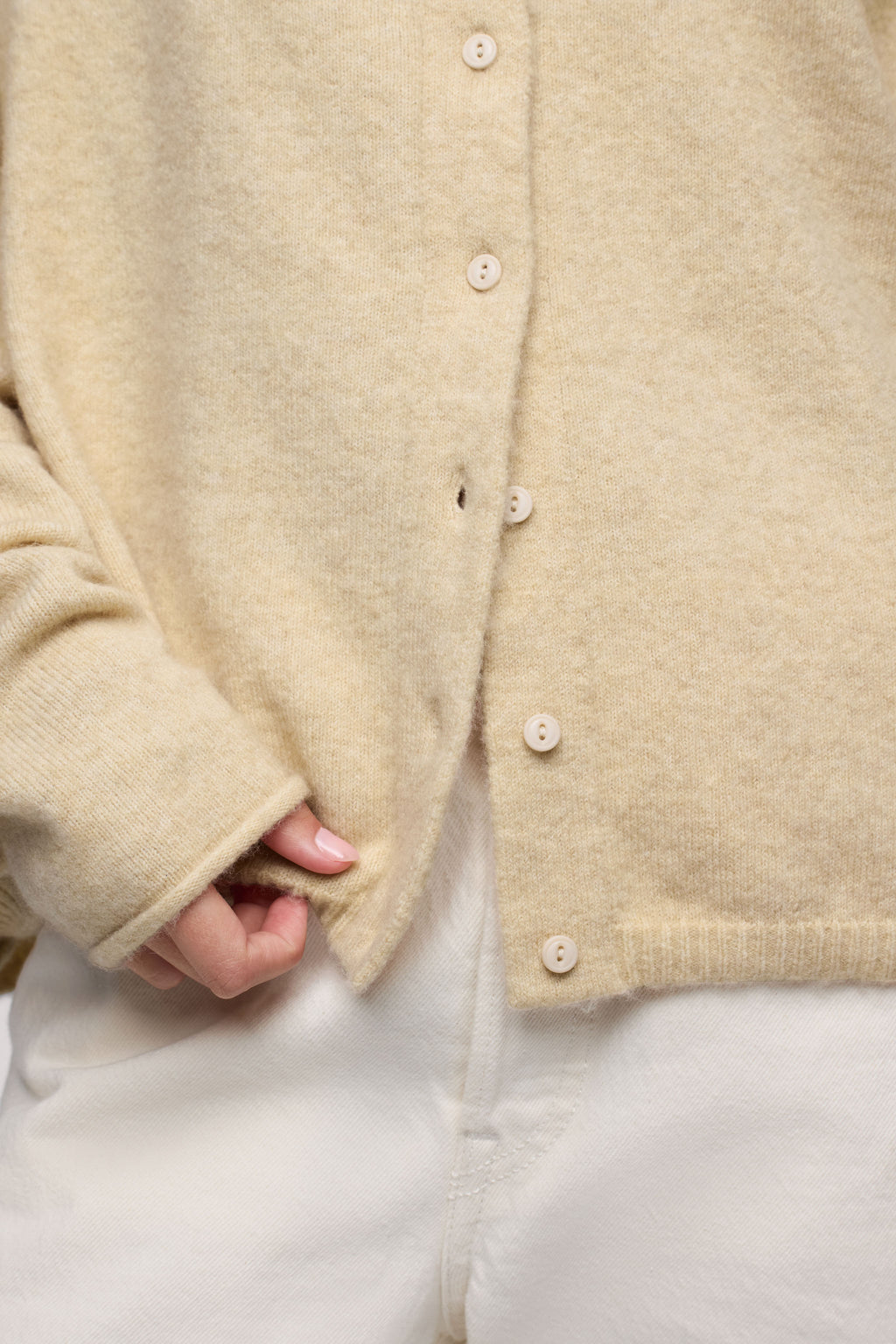 Cozy Knit Boxy Cardigan | Heather Oat