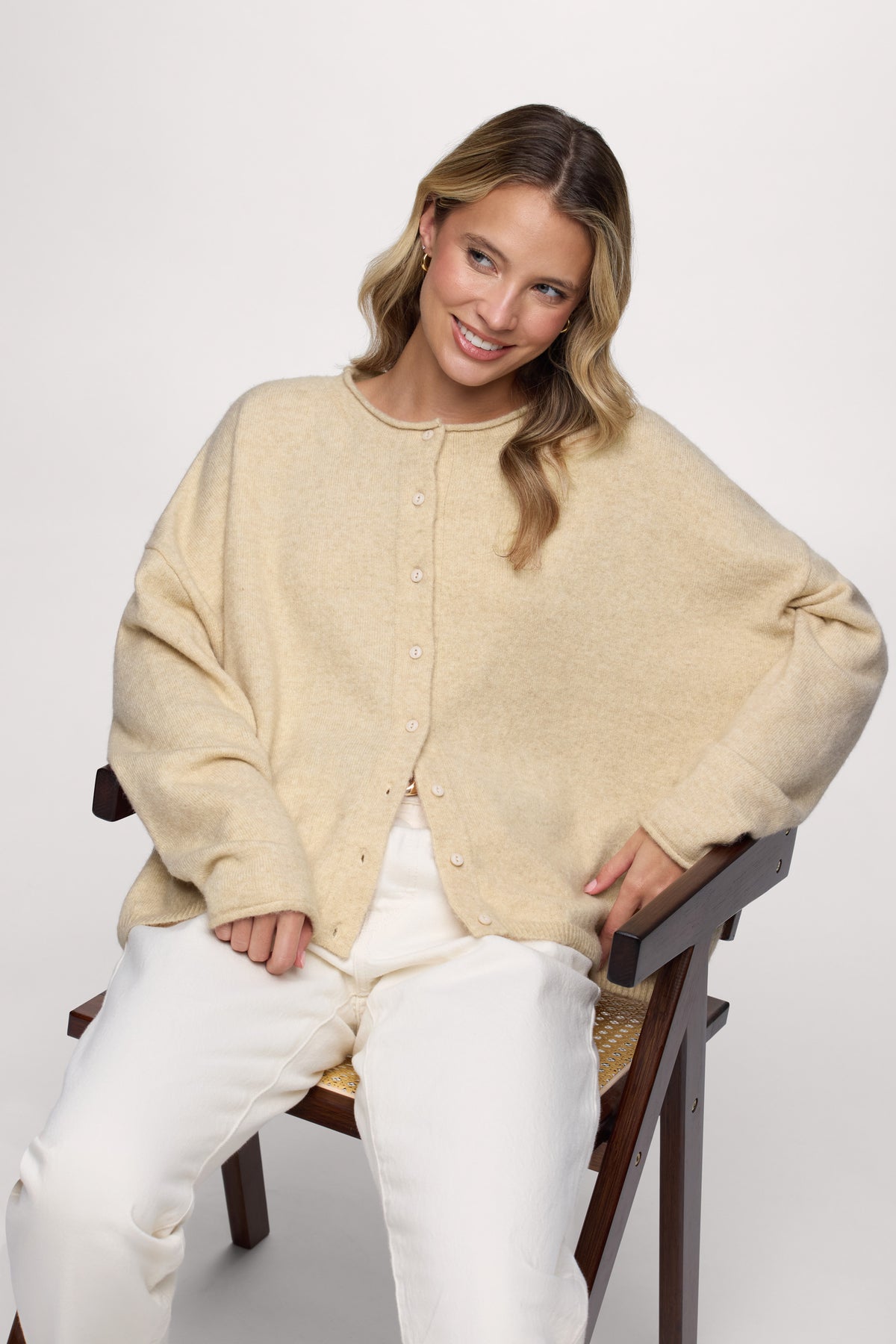 Color:Heather Oat | Cozy Knit Boxy Cardigan