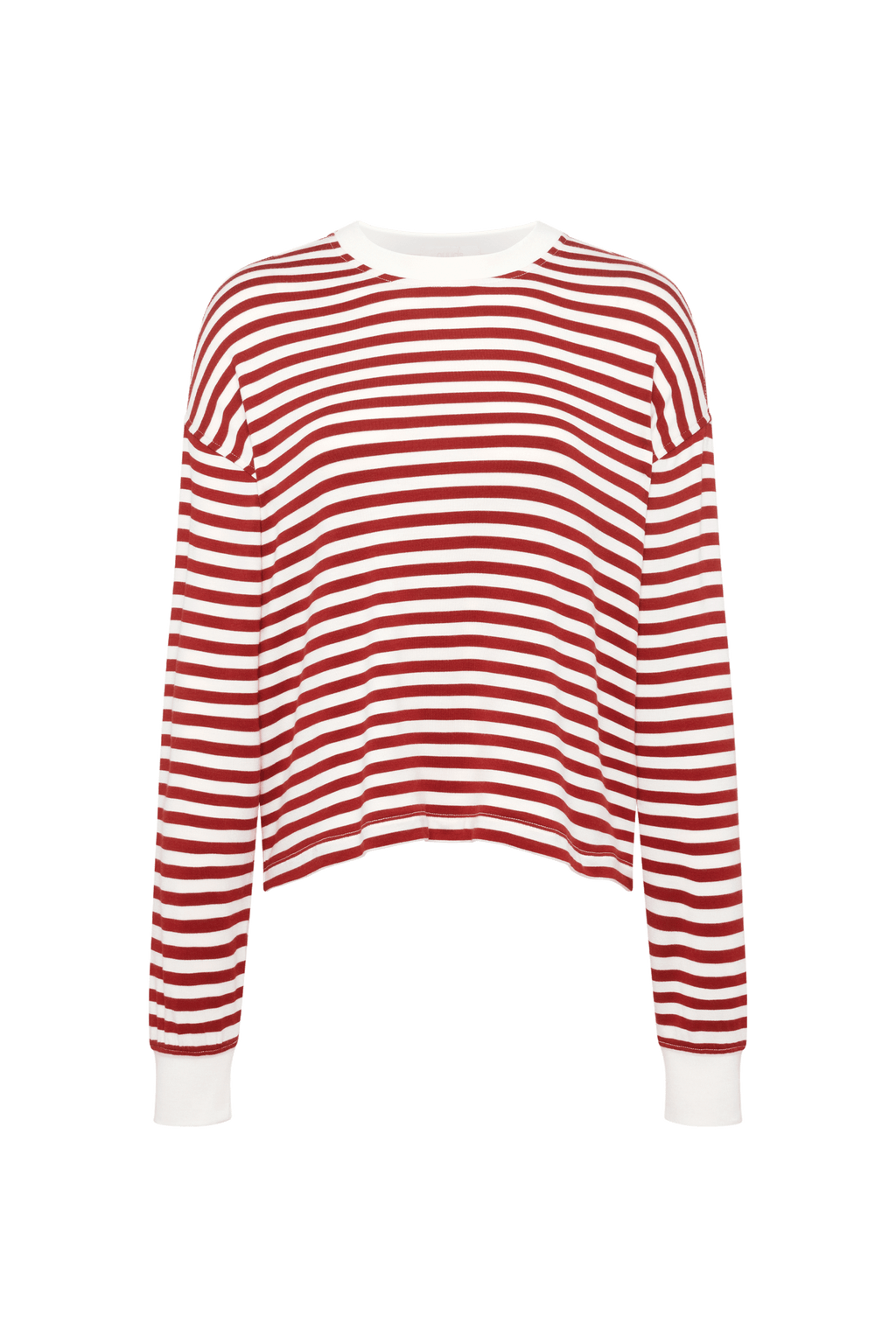 Boyfriend Stripe Tee | Scarlet White Stripe