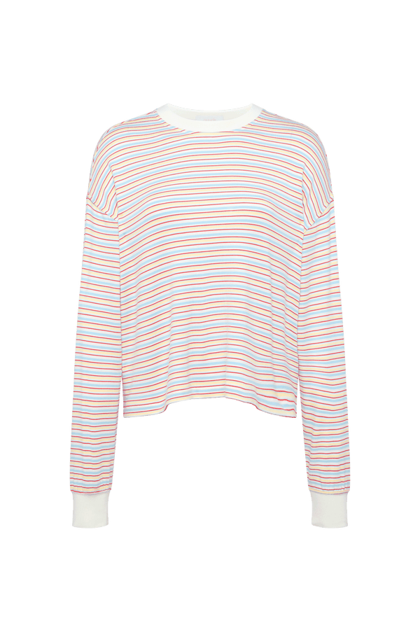 Boyfriend Stripe Tee | Sky Lemon Stripe
