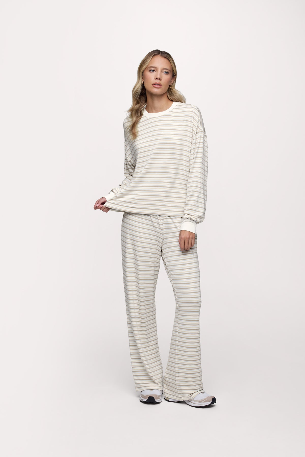Color:Cocoa Sky Stripe | Boyfriend Stripe Tee