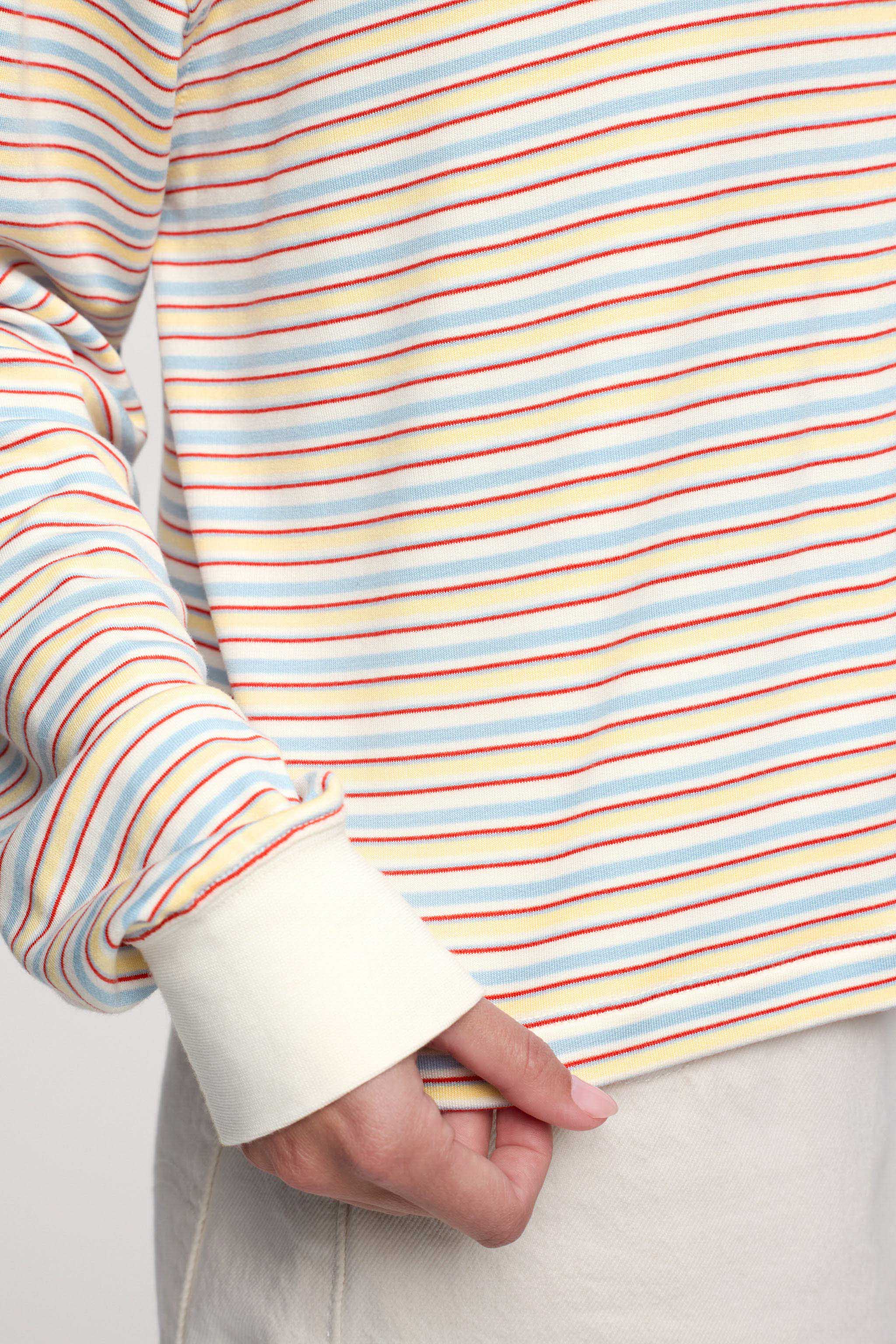 Boyfriend Stripe Tee | Sky Lemon Stripe