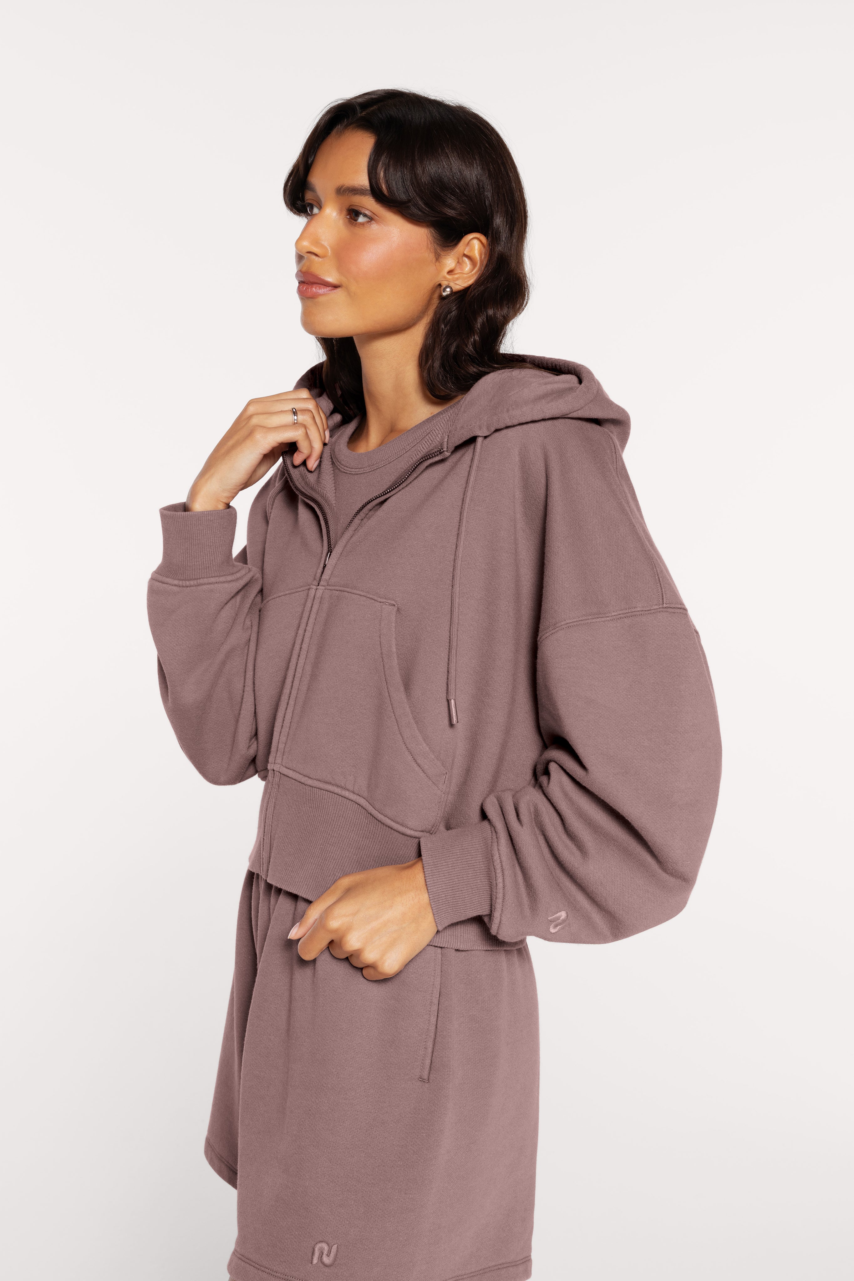 Vintage Fleece Zip Hoodie | Cocoa