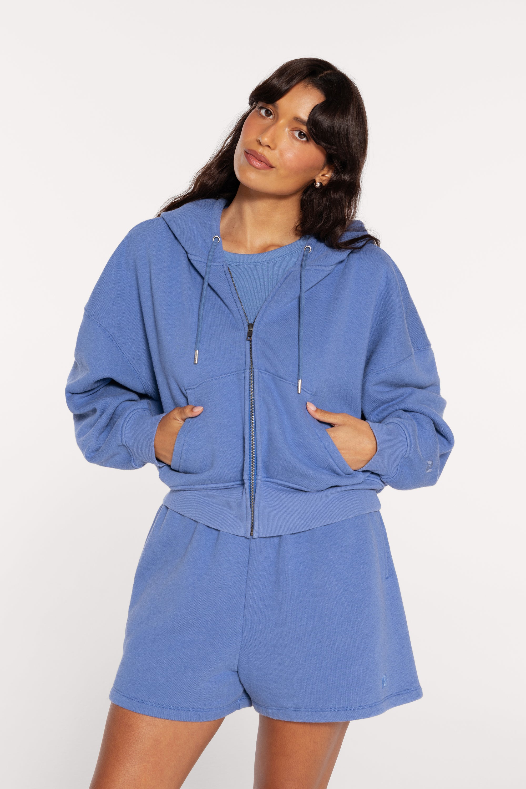 Vintage Fleece Zip Hoodie | Dutch Blue