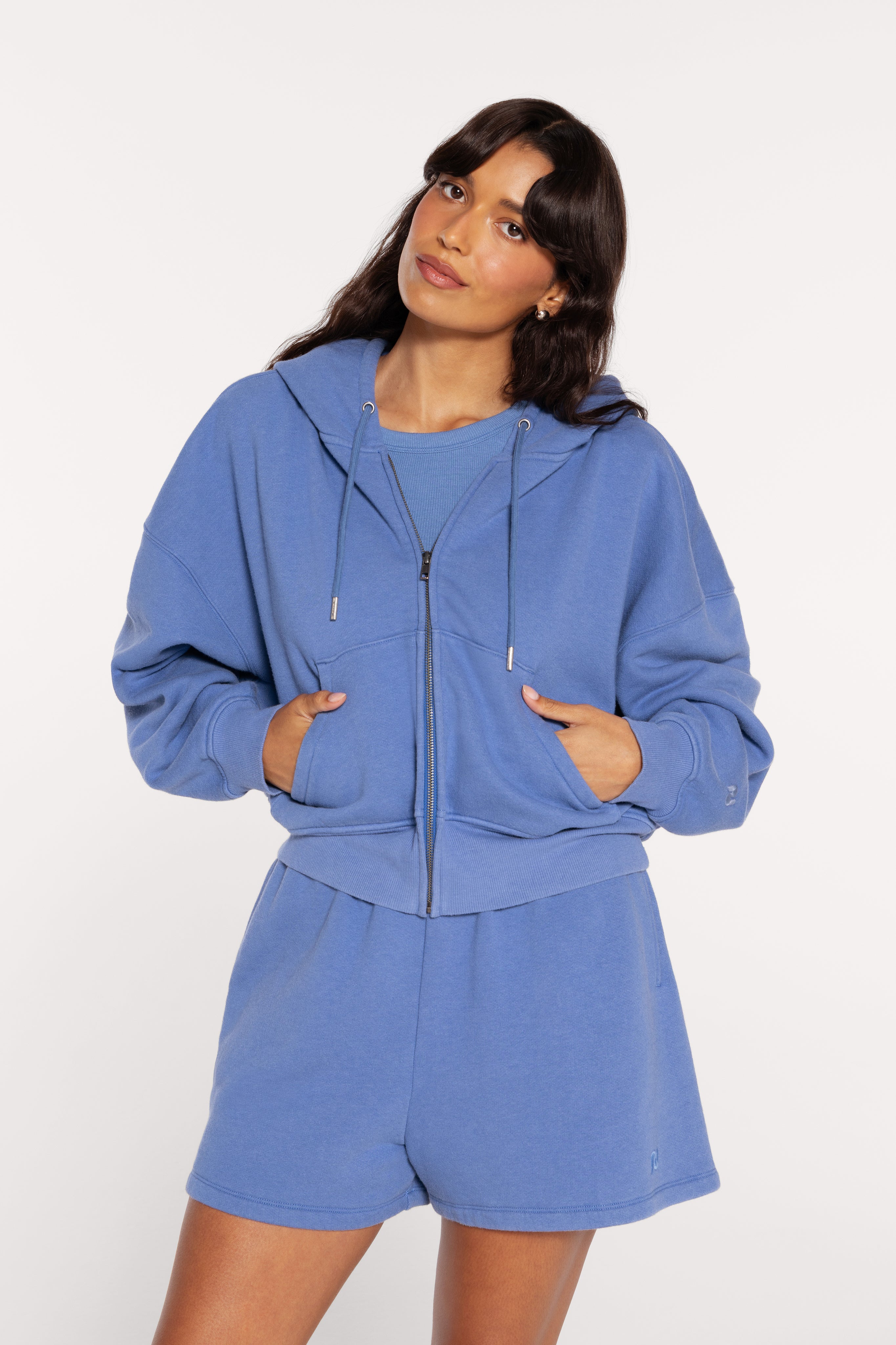 Vintage Fleece Zip Hoodie | Dutch Blue