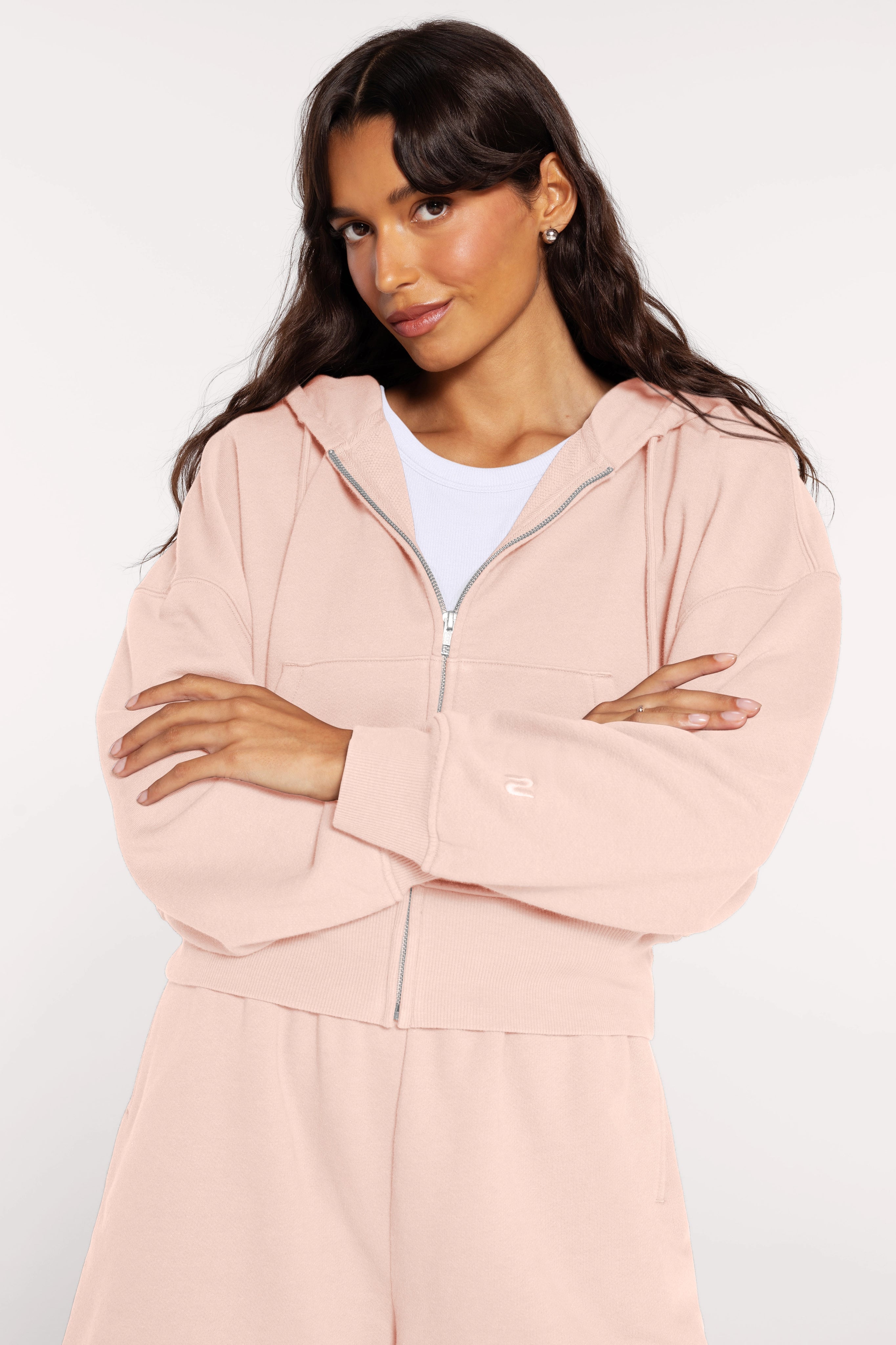 Vintage Fleece Zip Hoodie | Dusty Rose