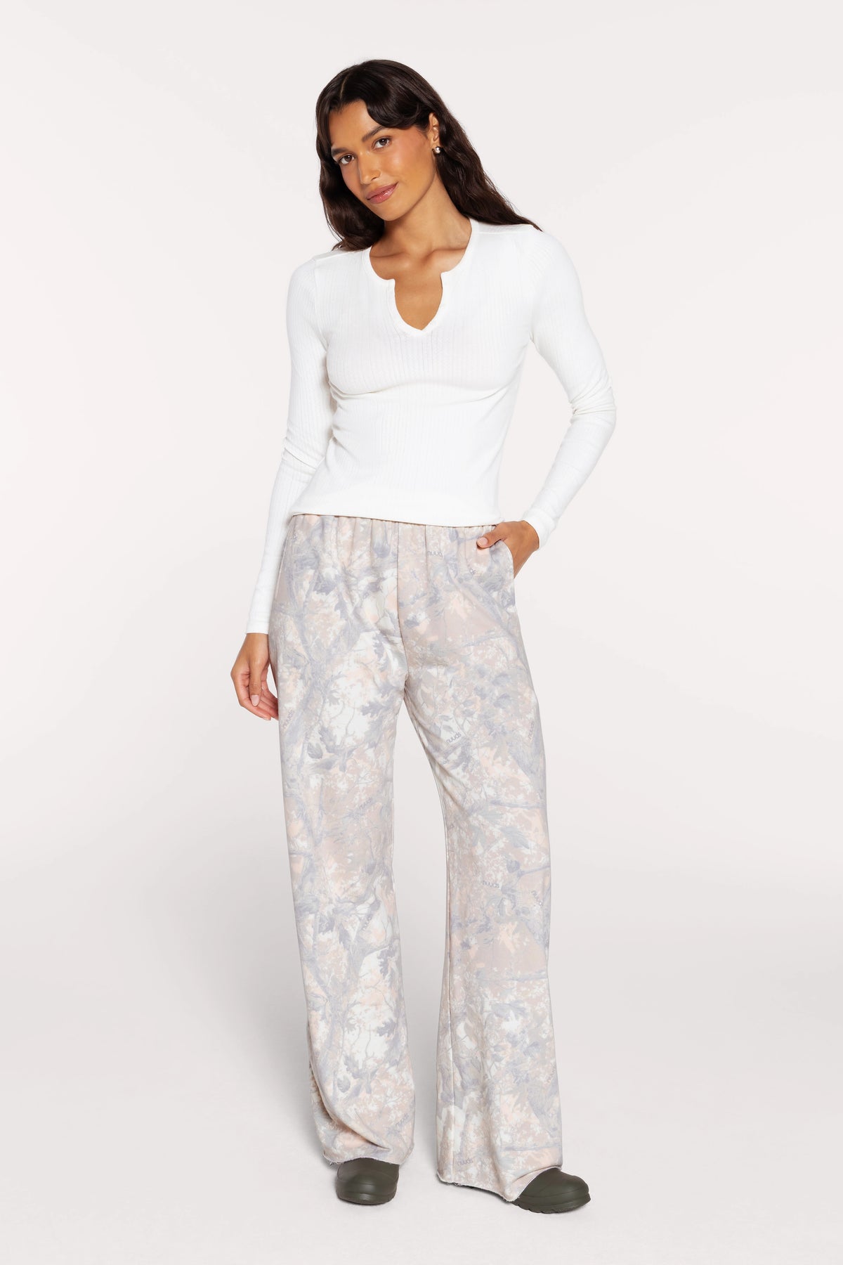 Pointelle Long Sleeve Henley