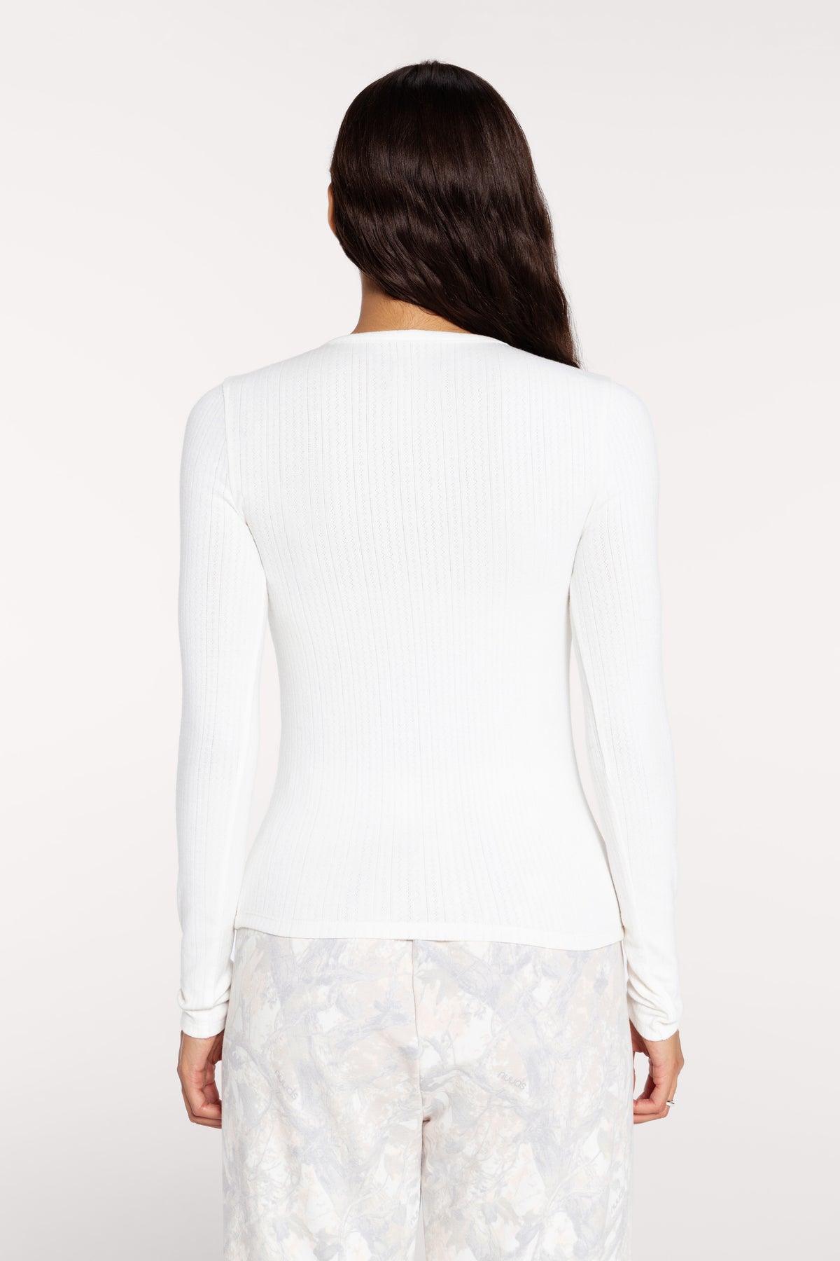 Pointelle Long Sleeve Henley