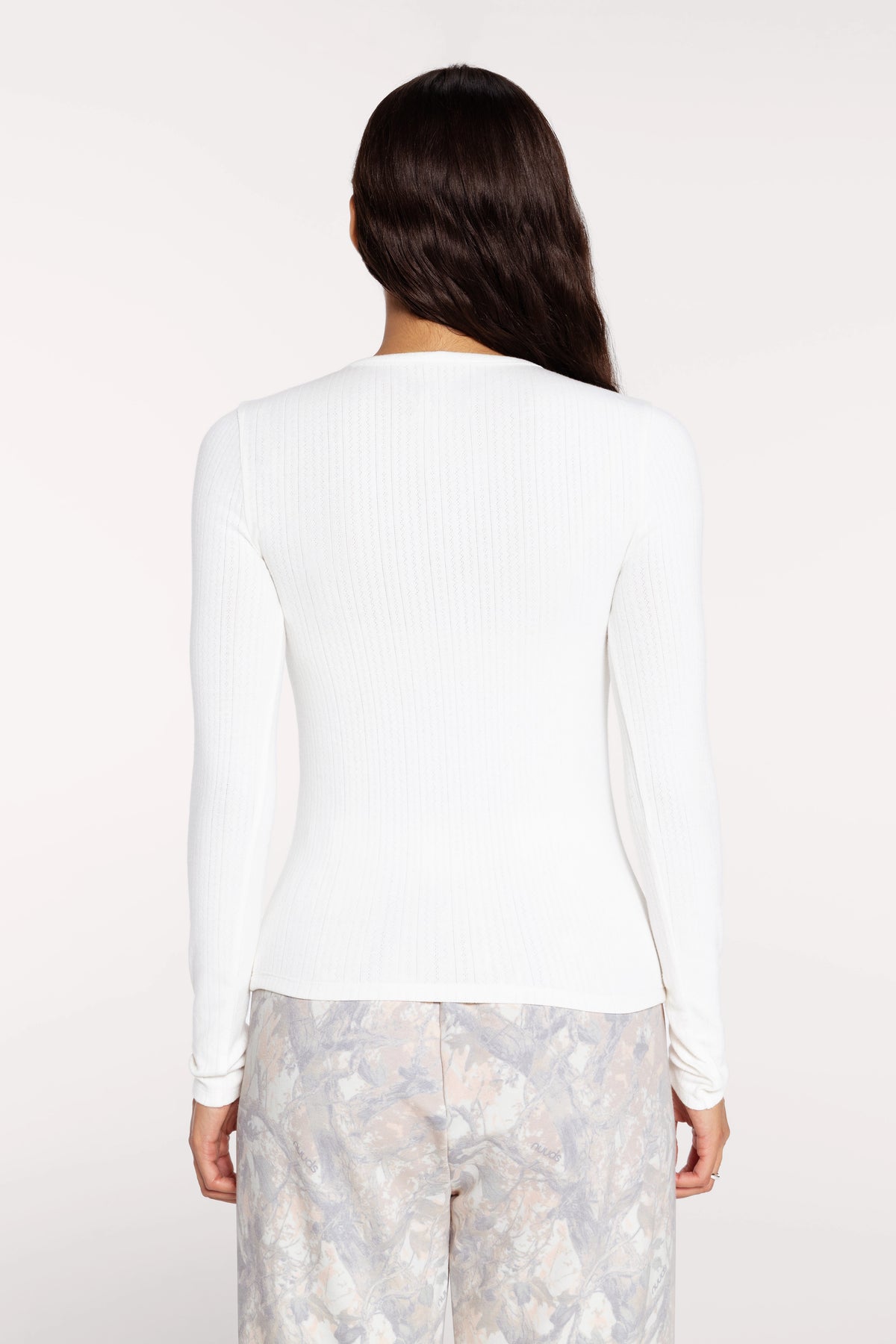 Pointelle Long Sleeve Henley