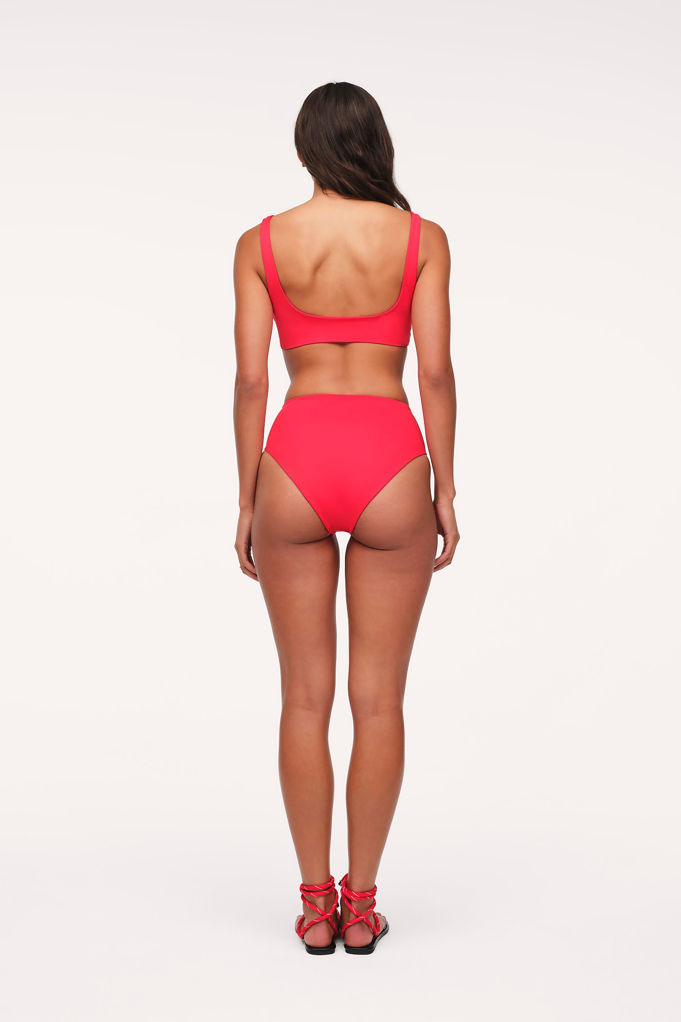 Plunge Bikini Top & High Waist Bikini Bottom