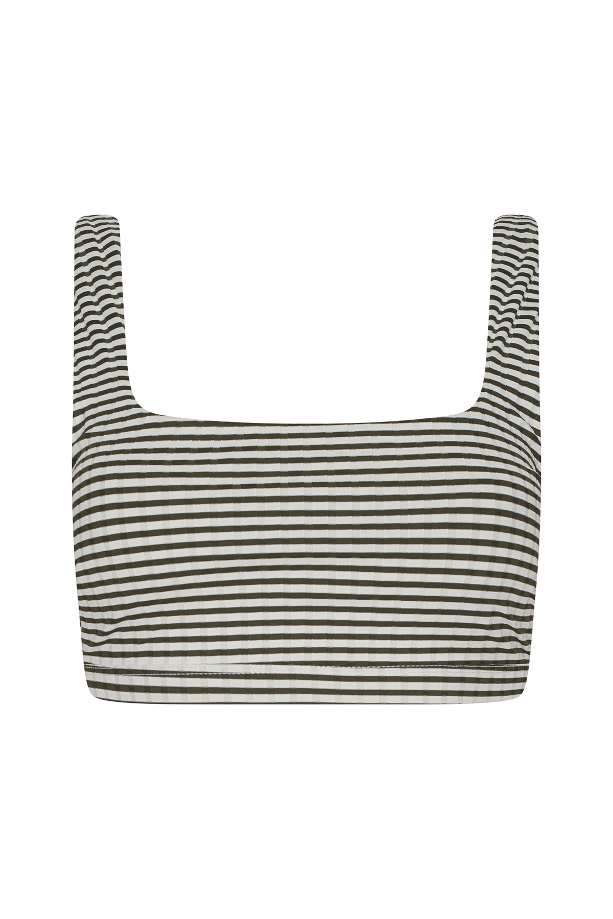 Color:Olive Stripe | Square Neck Bikini Top