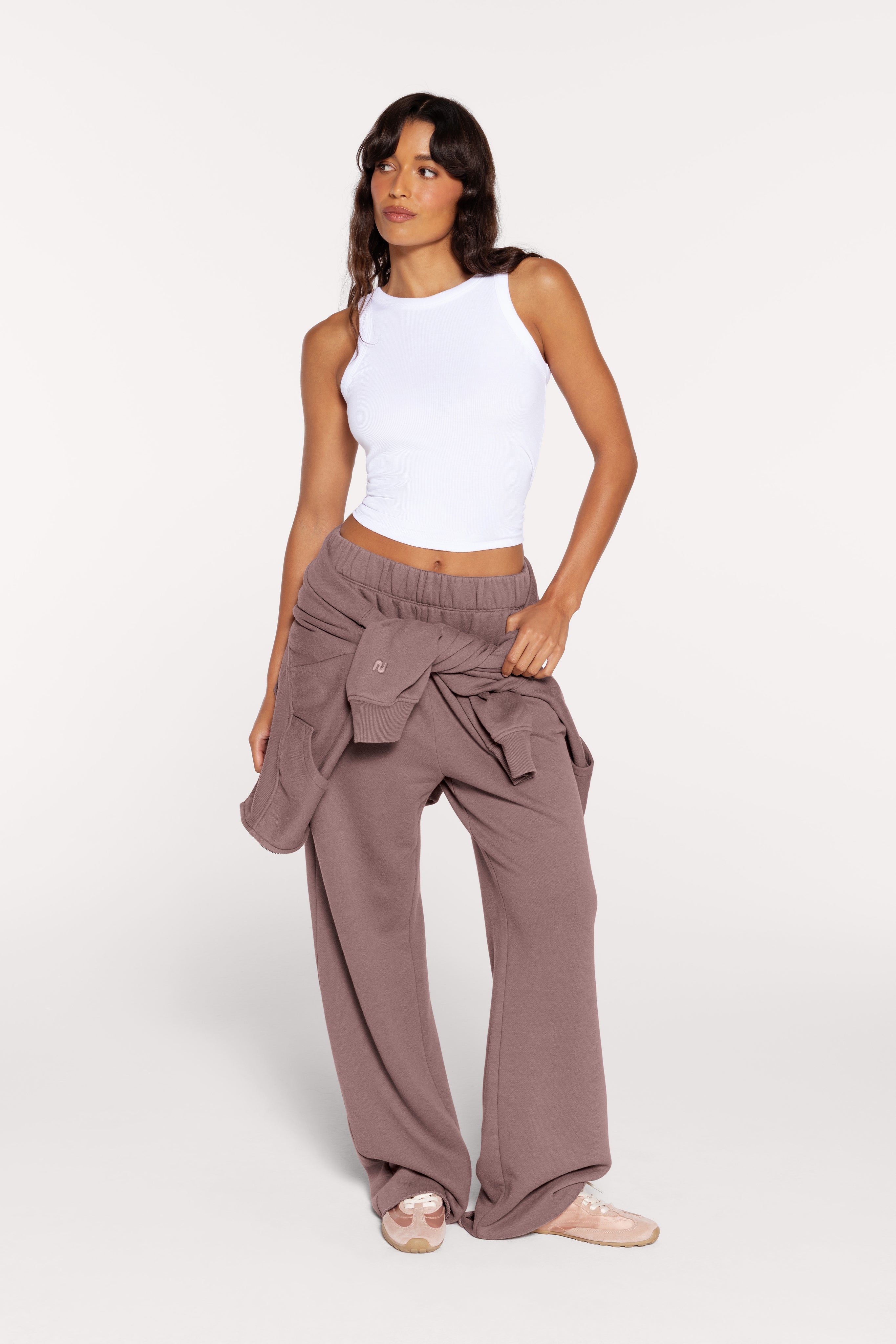 Vintage Fleece Raw Hem Sweatpant | Cocoa