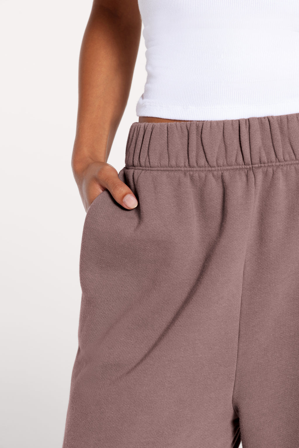 Vintage Fleece Raw Hem Sweatpant | Cocoa