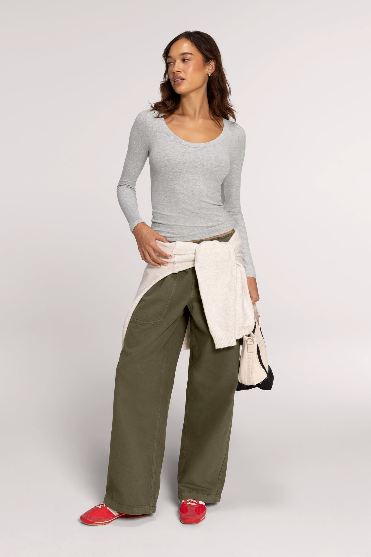 Color:Darkest Olive | Pull-On Twill Pant
