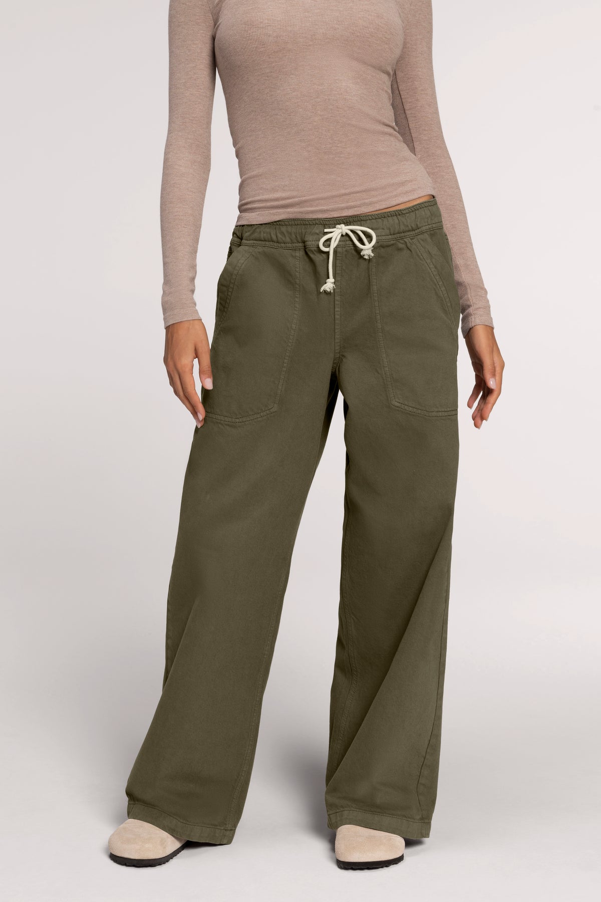 Color:Darkest Olive | Pull-On Twill Pant