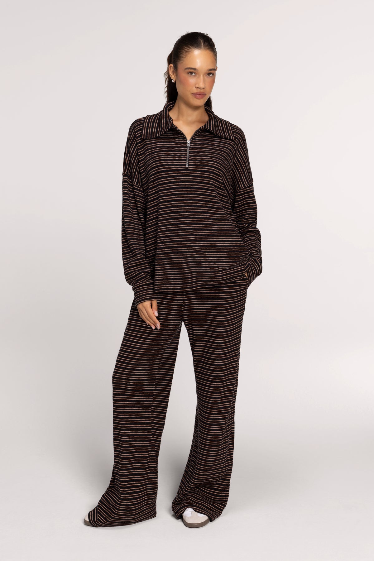Color: Black Stripe | Layover Quarter Zip