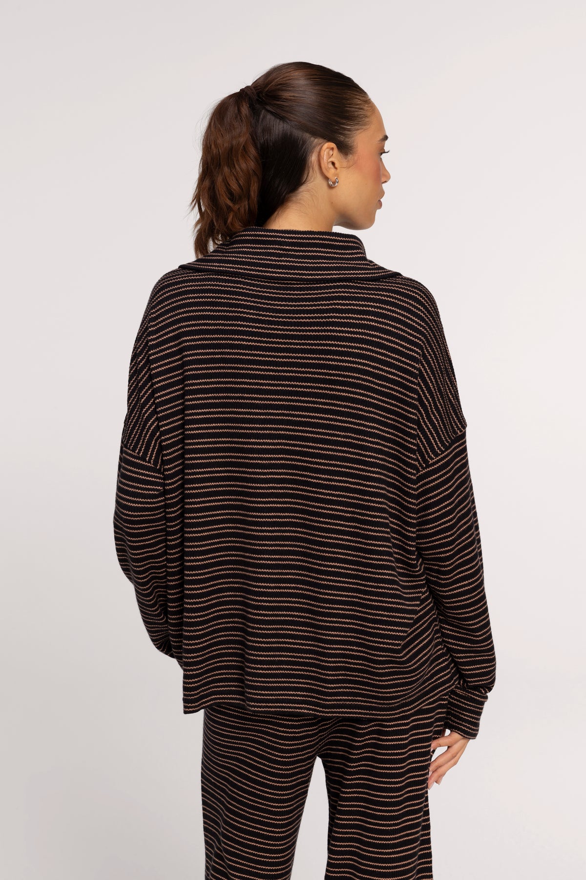 Color: Black Stripe | Layover Quarter Zip